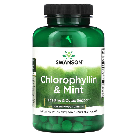 Swanson, Chlorophyllin & Mint, 500 Chewable Tablets - Image 1