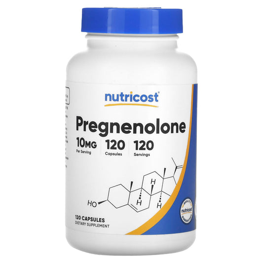 Nutricost, Pregnenolone, 10 mg, 120 Capsules - Image 1