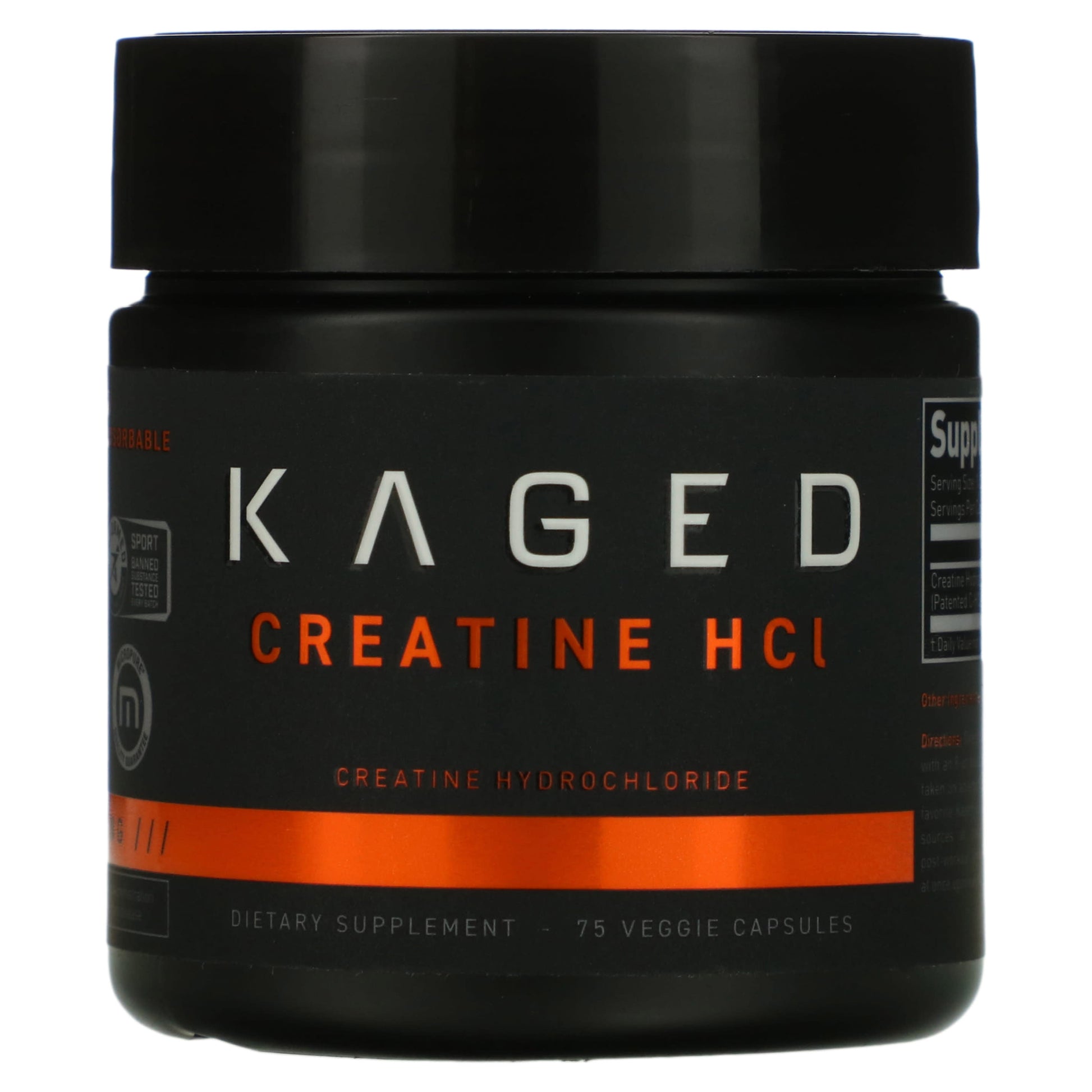 Kaged, Creatine HCl, 750 mg, 75 Veggie Capsules