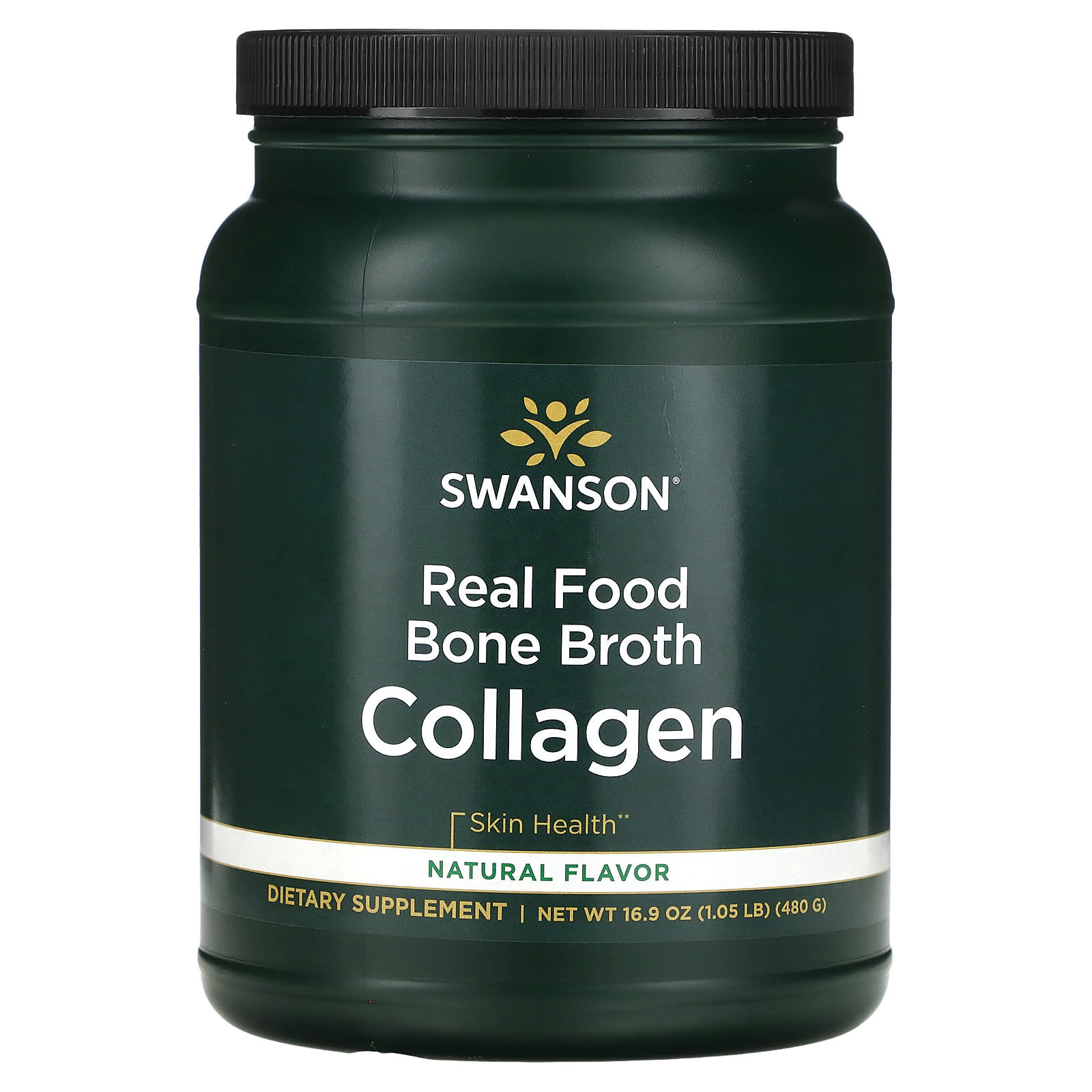 Swanson, Real Food Bone Broth Collagen, Natural, 1.05 lbs (480 g) - Image 1