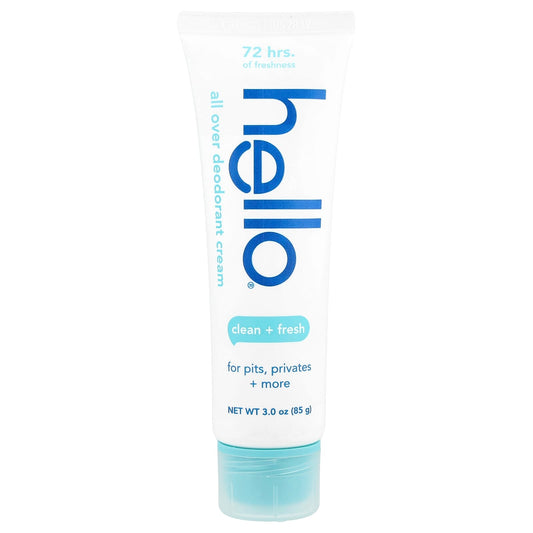 Natural Deodorant Cream for Sensitive Skin, Clean + Fresh, 3 oz (85g) by Hello - Image 1