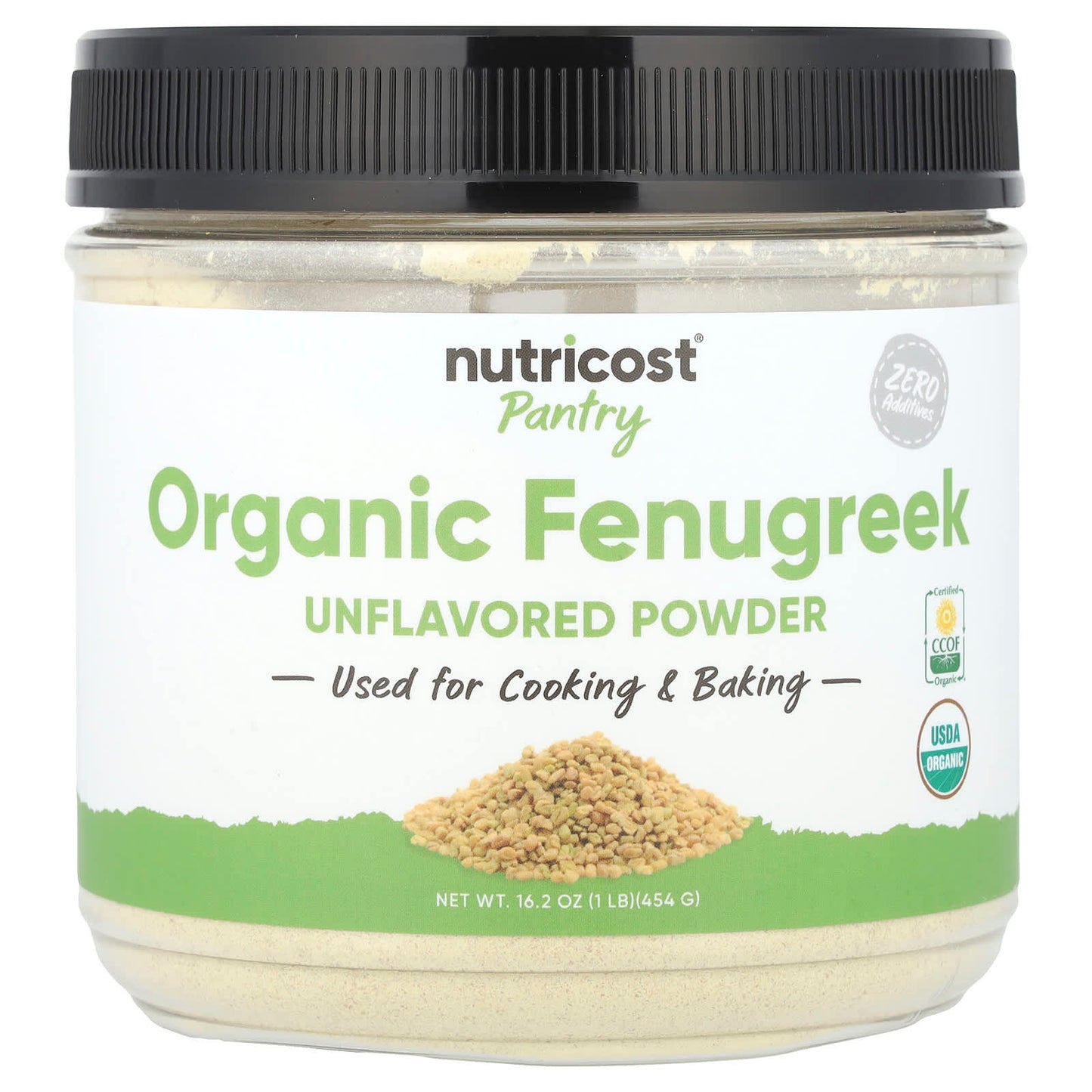 Nutricost, Pantry, Organic Fenugreek Powder, Unflavored , 16.2 oz (454 g) - Image 1