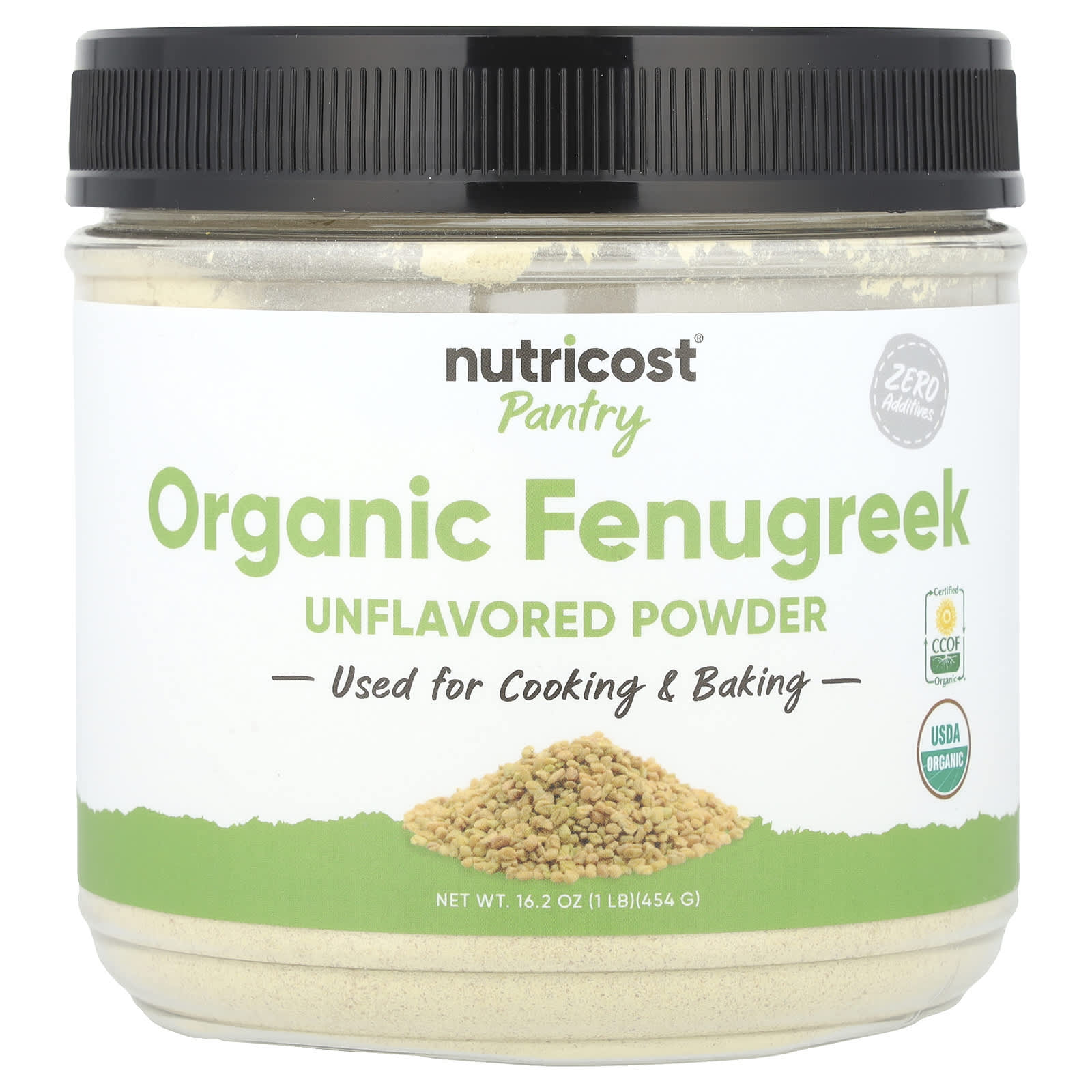 Nutricost, Pantry, Organic Fenugreek Powder, Unflavored , 16.2 oz (454 g) - Image 1