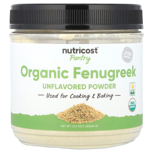 Nutricost, Pantry, Organic Fenugreek Powder, Unflavored , 16.2 oz (454 g) - Image 1