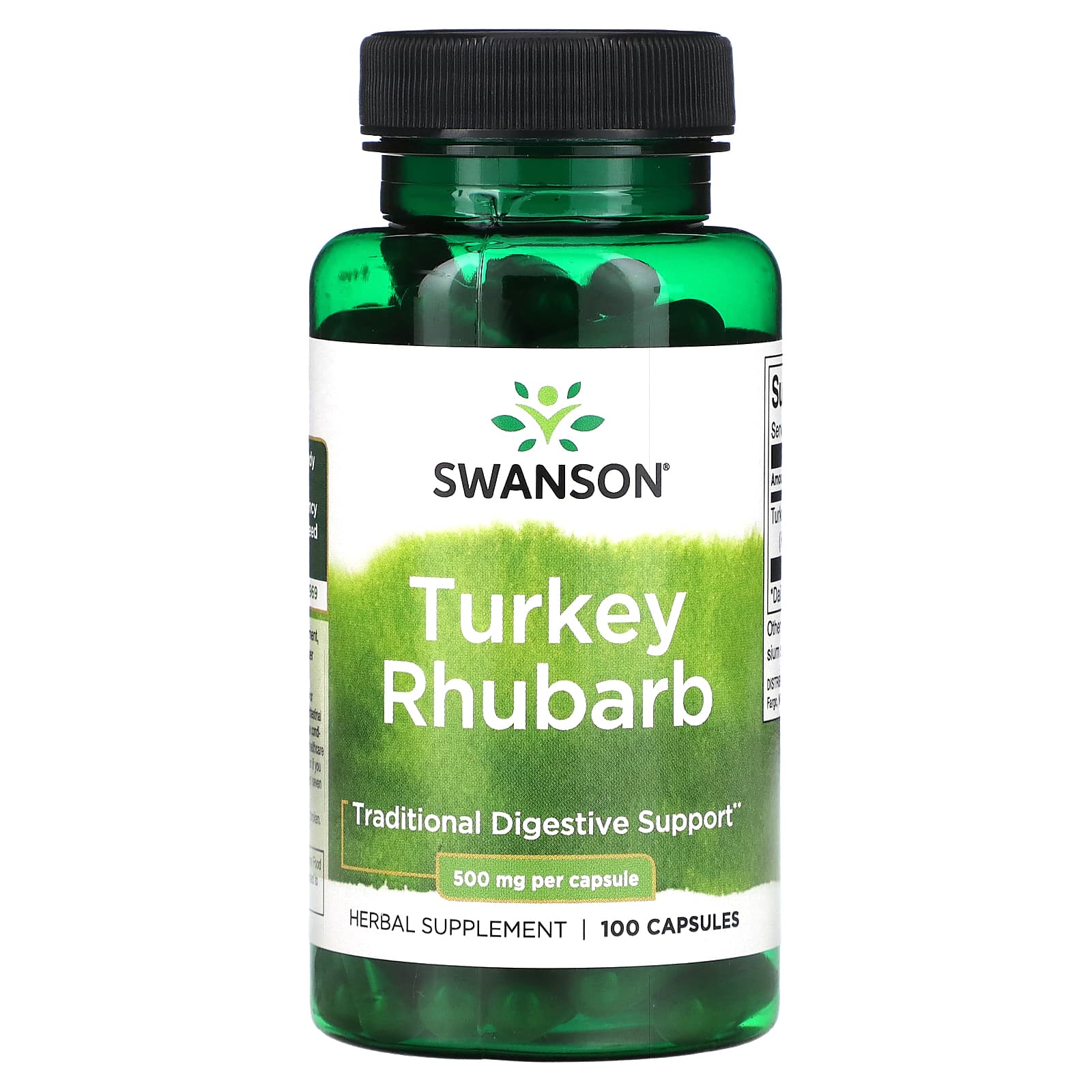 Swanson, Turkey Rhubarb, 500 mg, 100 Capsules - Image 1