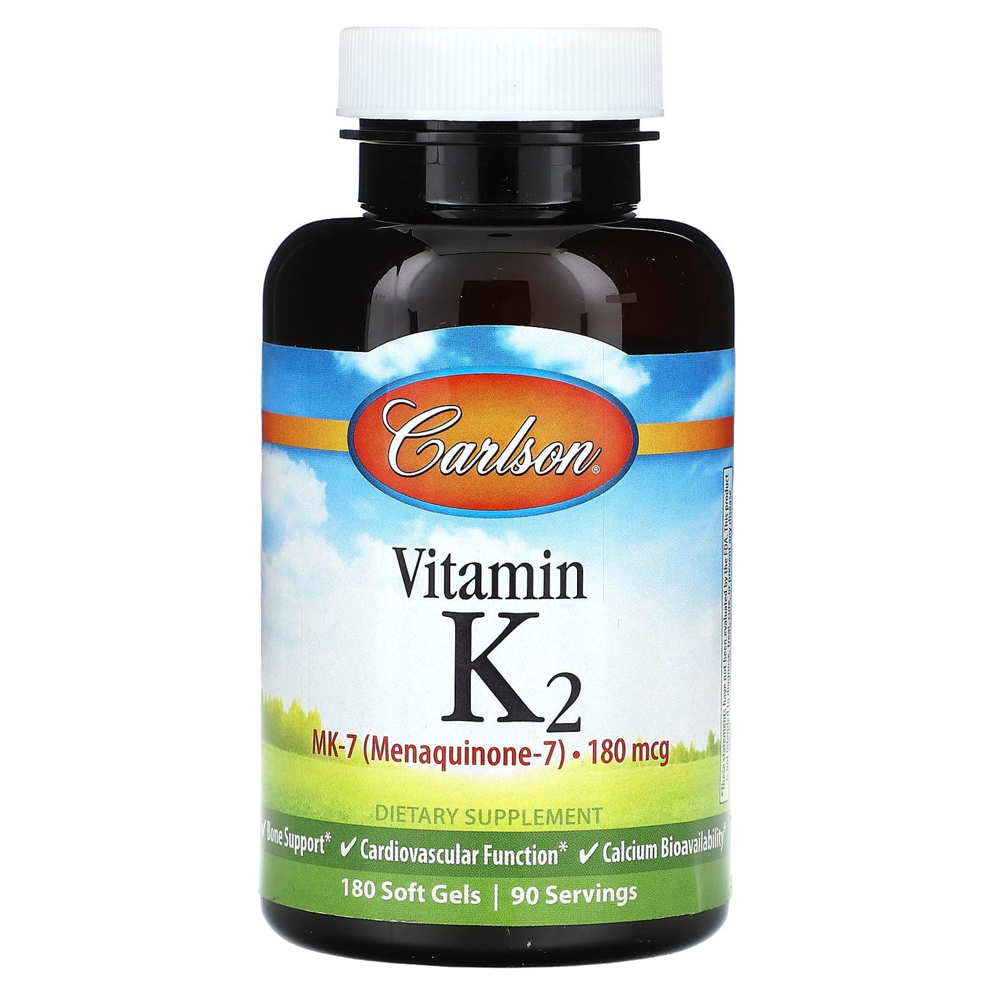 Carlson Vitamin K2 180 Soft Gels - Bone & Heart Health - Image 1