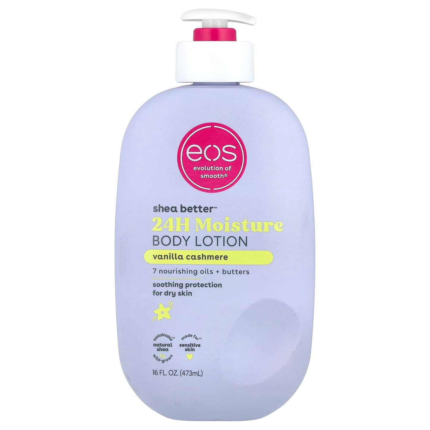 EOS Shea Better 24H Moisture Body Lotion, Vanilla Cashmere, 16oz - Image 1