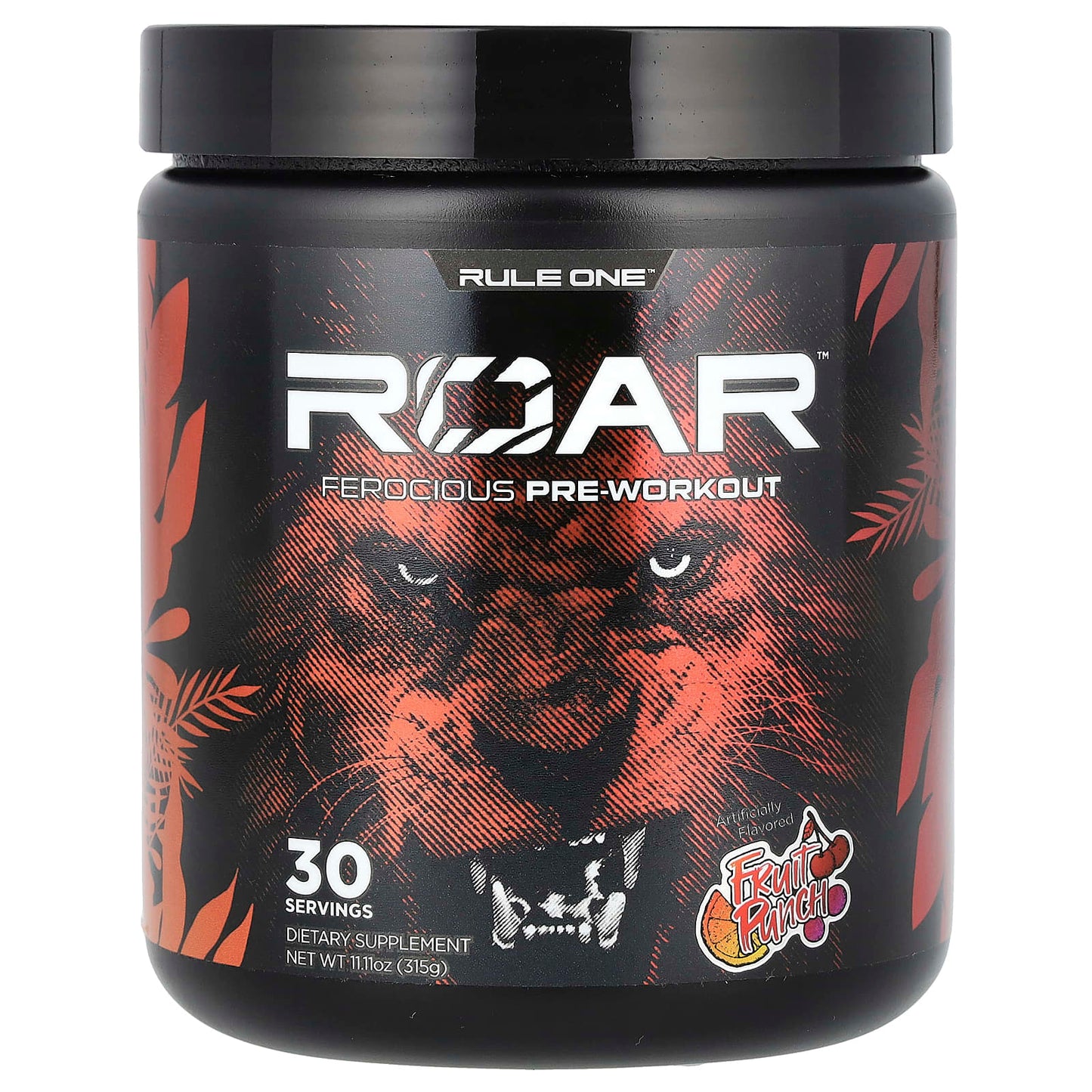 Rule One Proteins, Roar, Ferocious Pre-Workout, Fruit Punch, 11.11 oz (315 g) - Image 1
