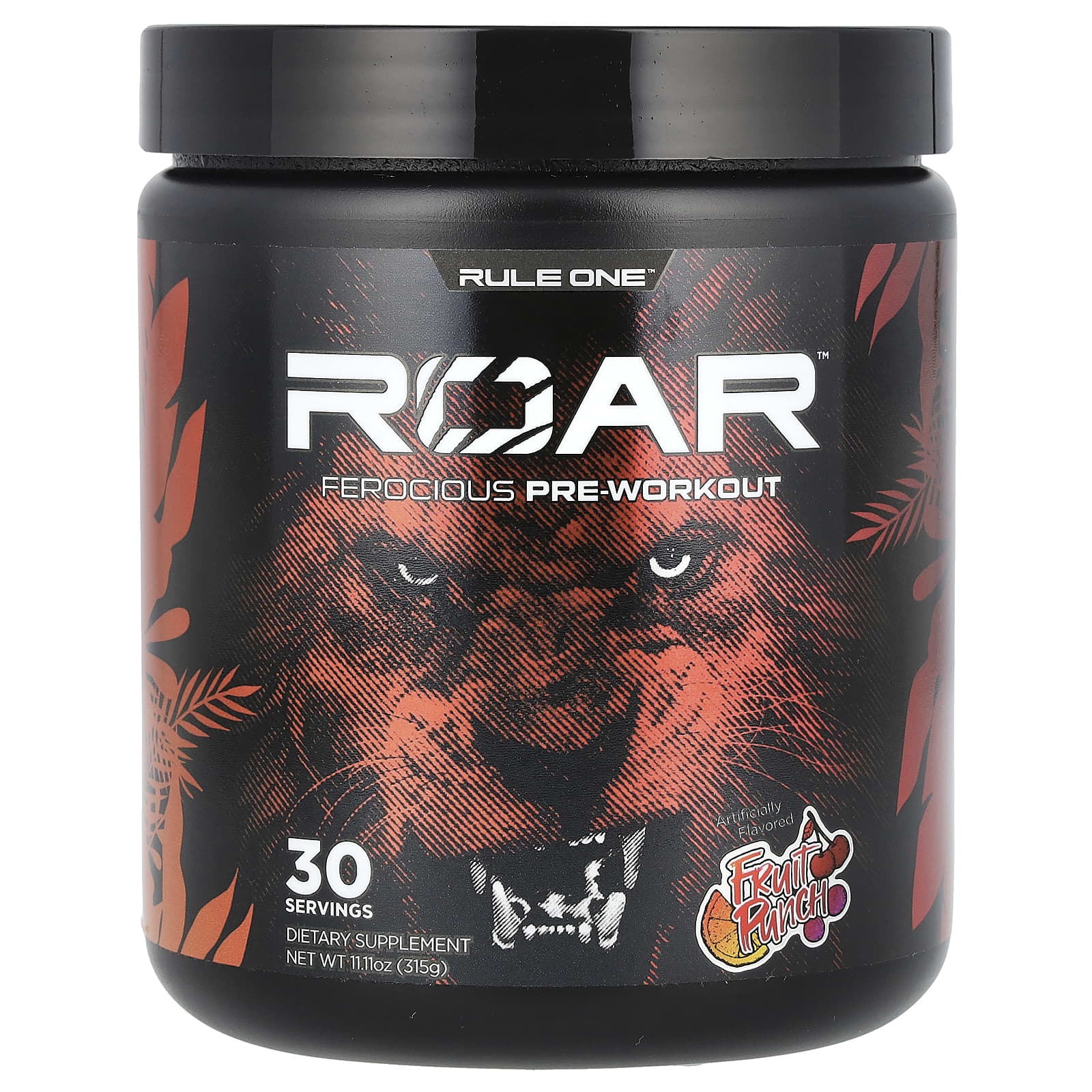 Rule One Proteins, Roar, Ferocious Pre-Workout, Fruit Punch, 11.11 oz (315 g) - Image 1