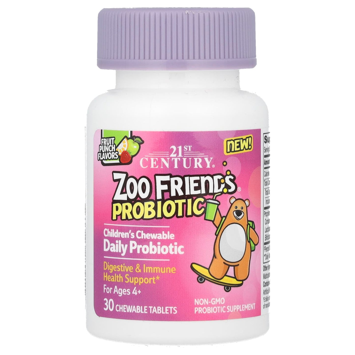 21st Century Children's Probiotic, Fruit Punch, 30 Chewable Tablets - Image 1