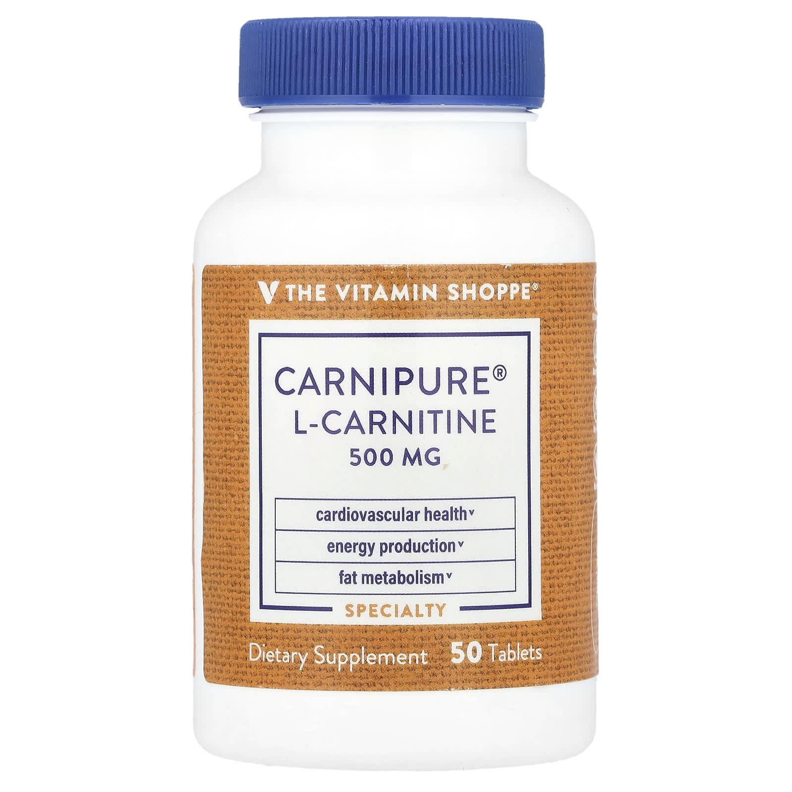 The Vitamin Shoppe, Carnipure® L-Carnitine, 500 mg, 50 Tablets - Image 1