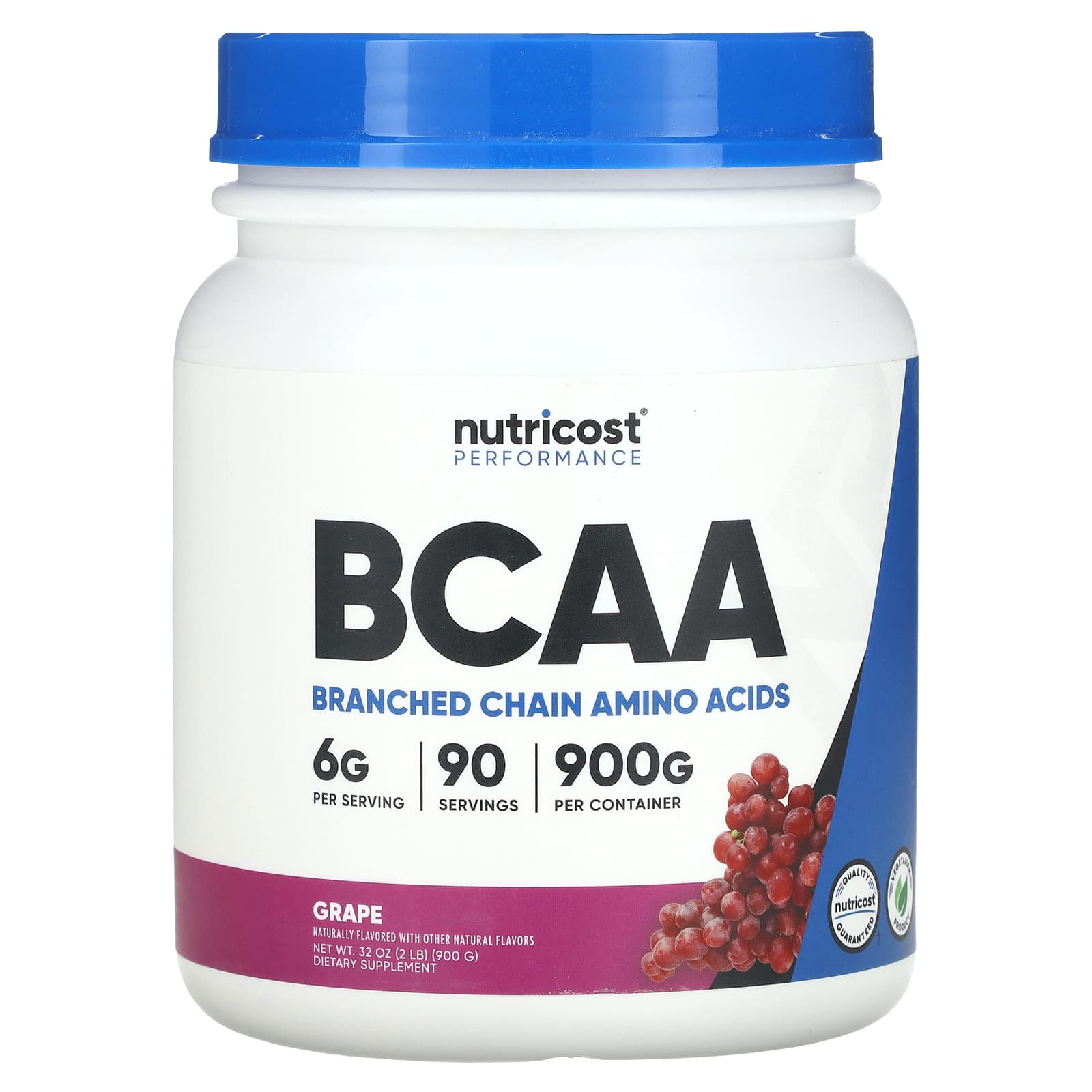 Nutricost, Performance, BCAA, Grape, 2 lb (900 g) - Image 1