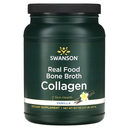 Swanson, Real Food Bone Broth Collagen, Vanilla, 1.17 lb (531 g) - Image 1