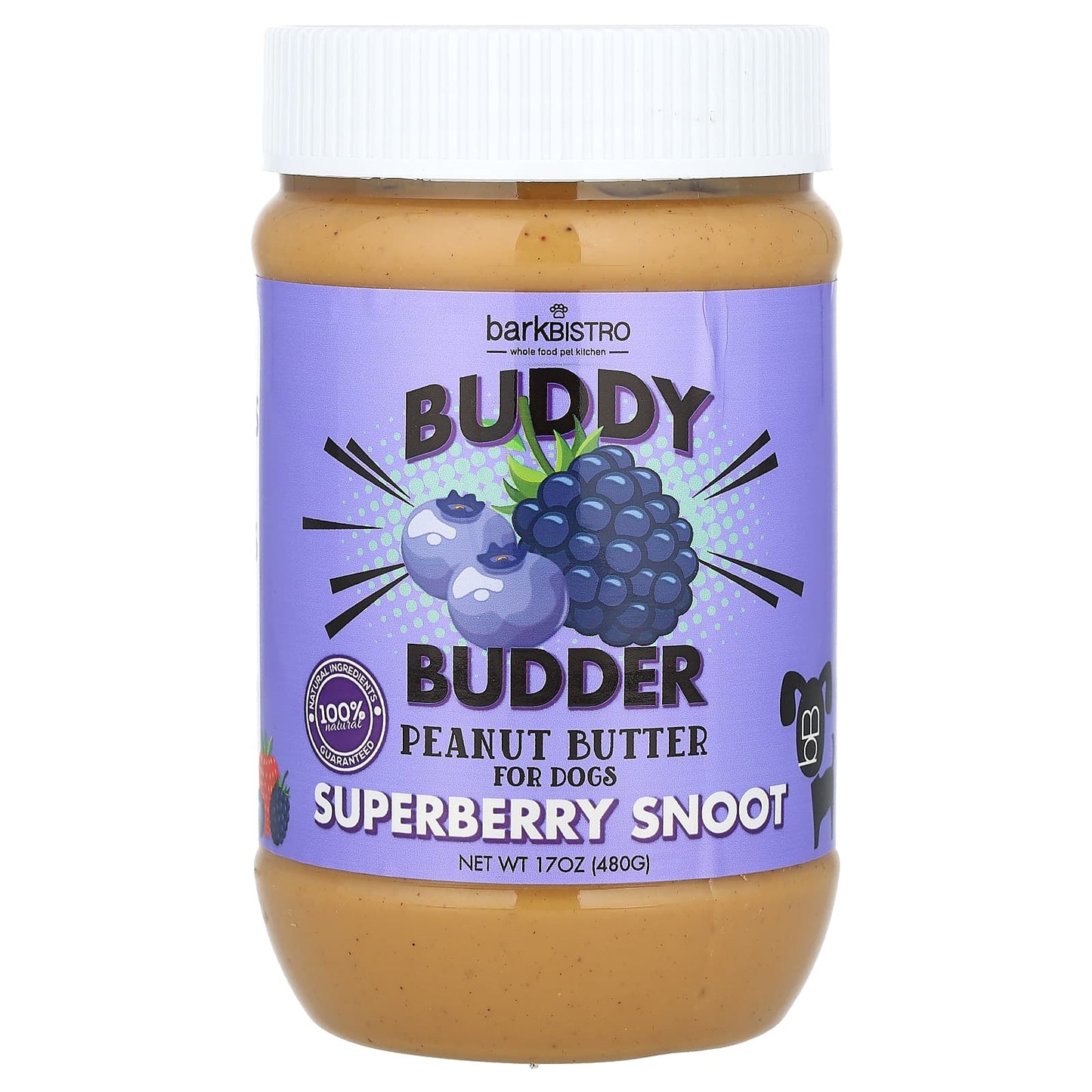 Bark Bistro Peanut Butter for Dogs - Superberry Snoot, 17 oz - Image 1