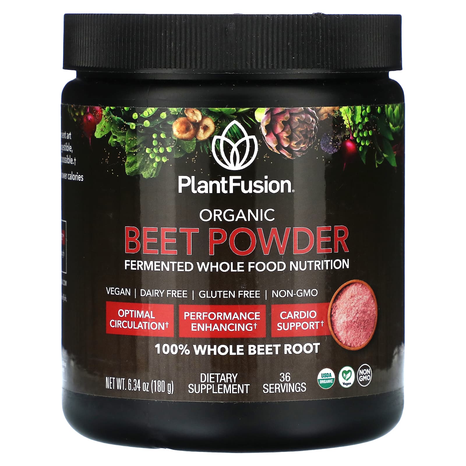 PlantFusion, Organic Beet Powder, 6.43 oz (180 g) - Image 1
