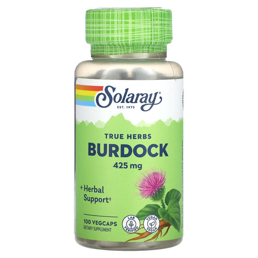 Solaray, True Herbs, Burdock, 425 mg, 100 VegCaps - Image 1