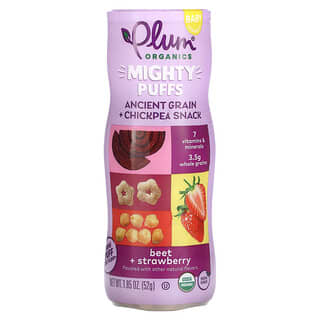 Plum Organics Mighty Puffs Baby Snack - Ancient Grain + Chickpea, Beet + Strawbe