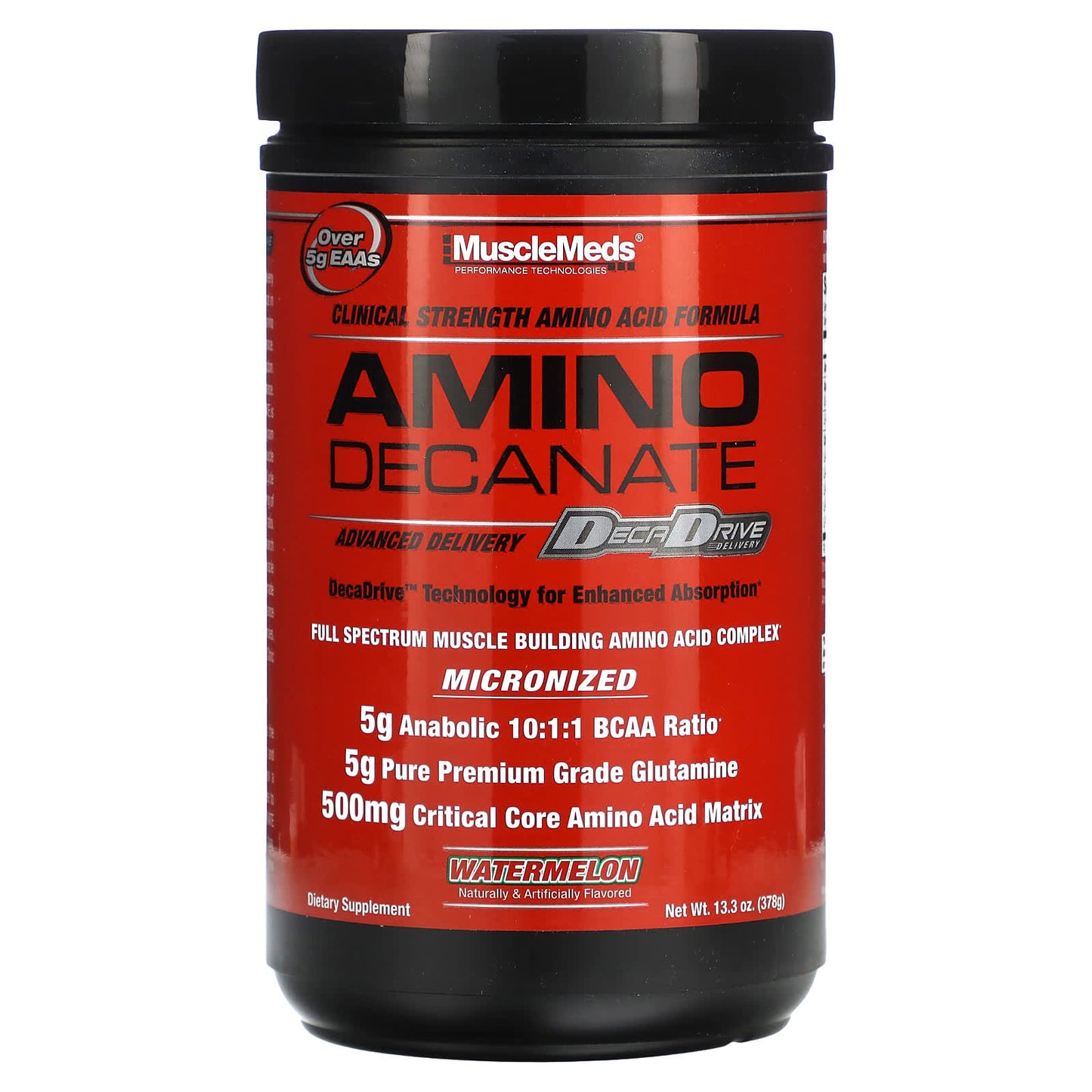 MuscleMeds, Amino Decanate, Watermelon, 13.3 oz (378 g) - Image 1