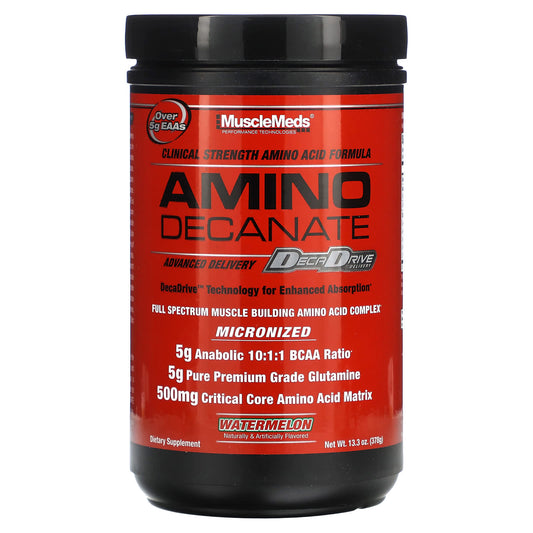 MuscleMeds, Amino Decanate, Watermelon, 13.3 oz (378 g) - Image 1