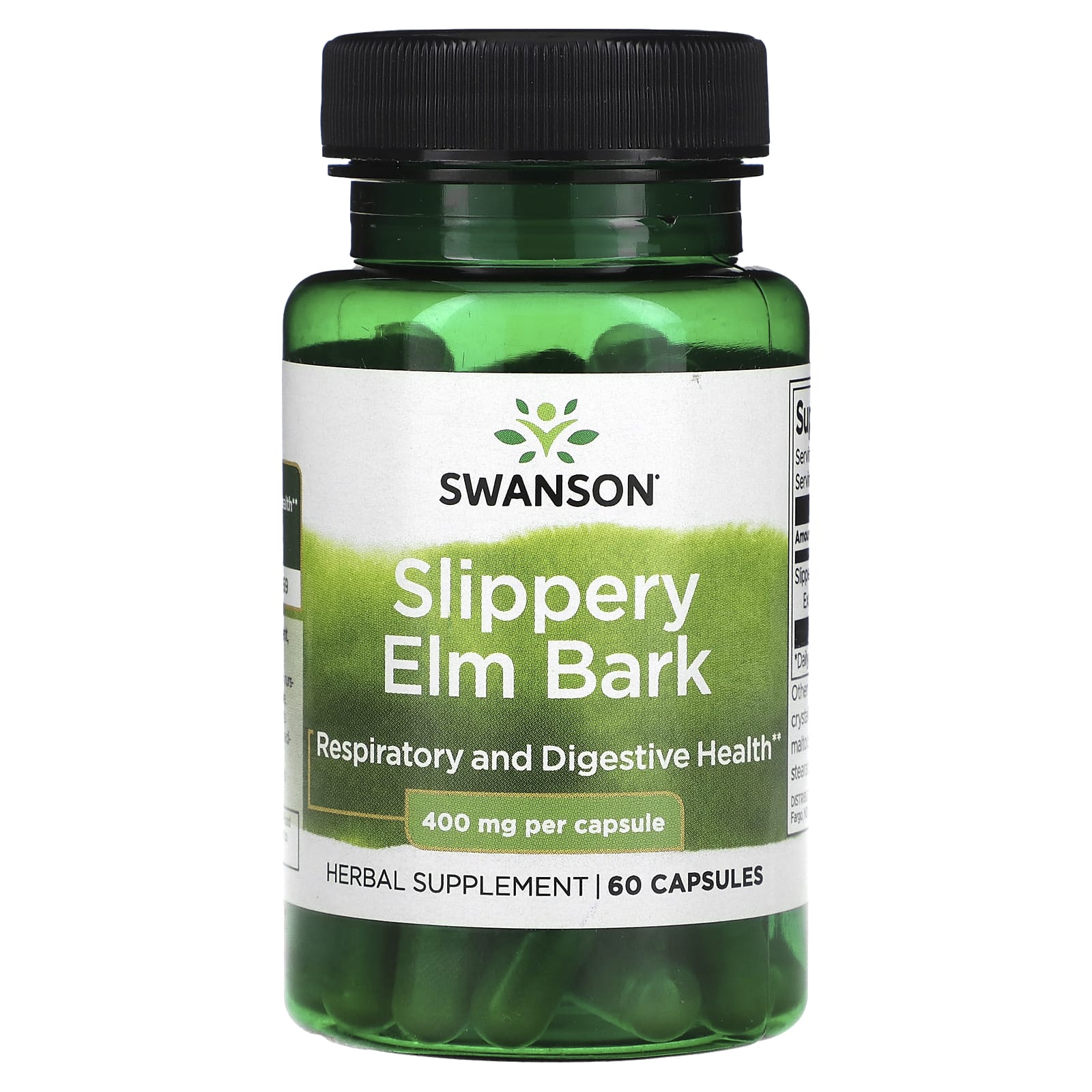 Swanson, Slippery Elm Bark , 400 mg , 60 Capsules - Image 1