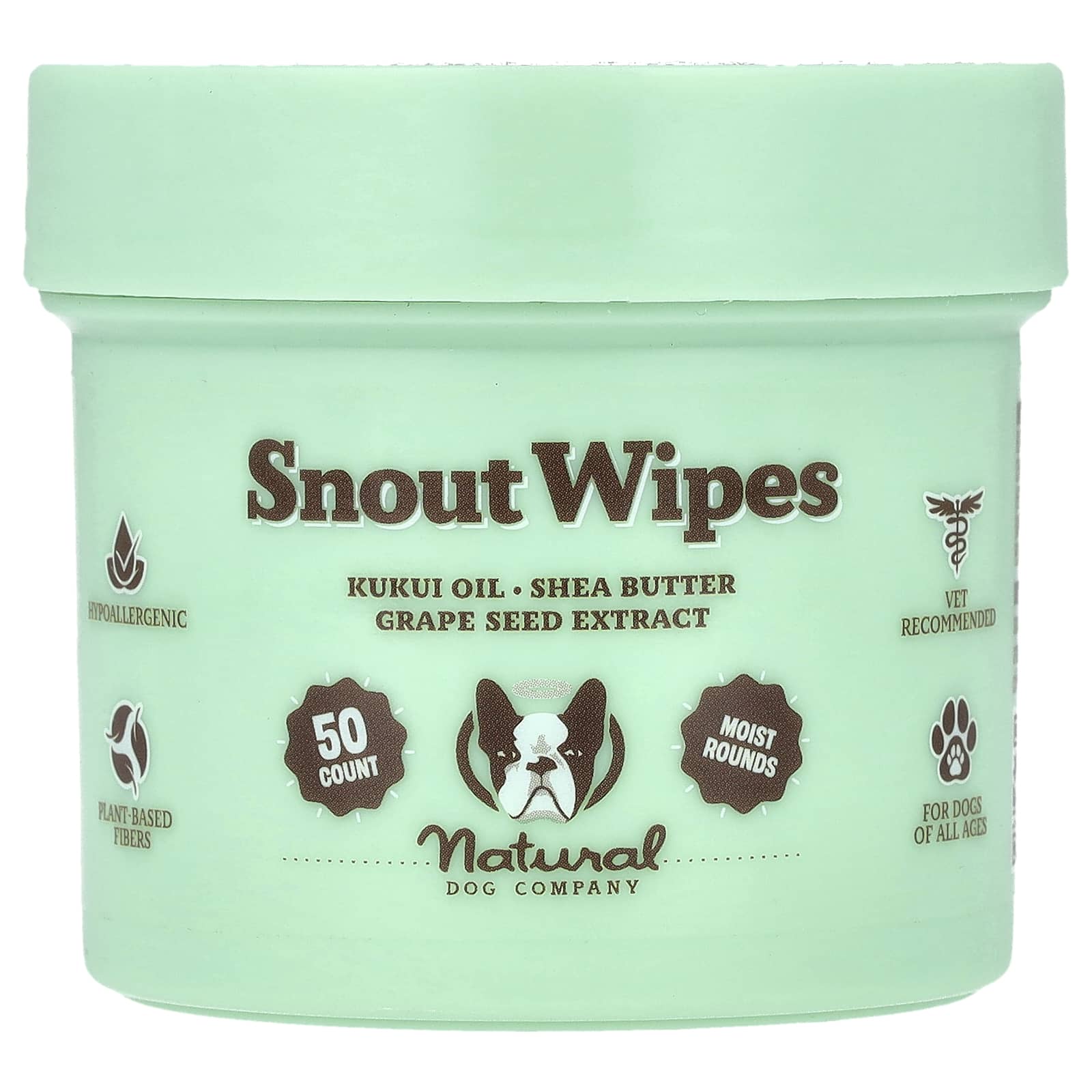 Natural Dog Company, Snout Wipes, 50 Count - Image 1