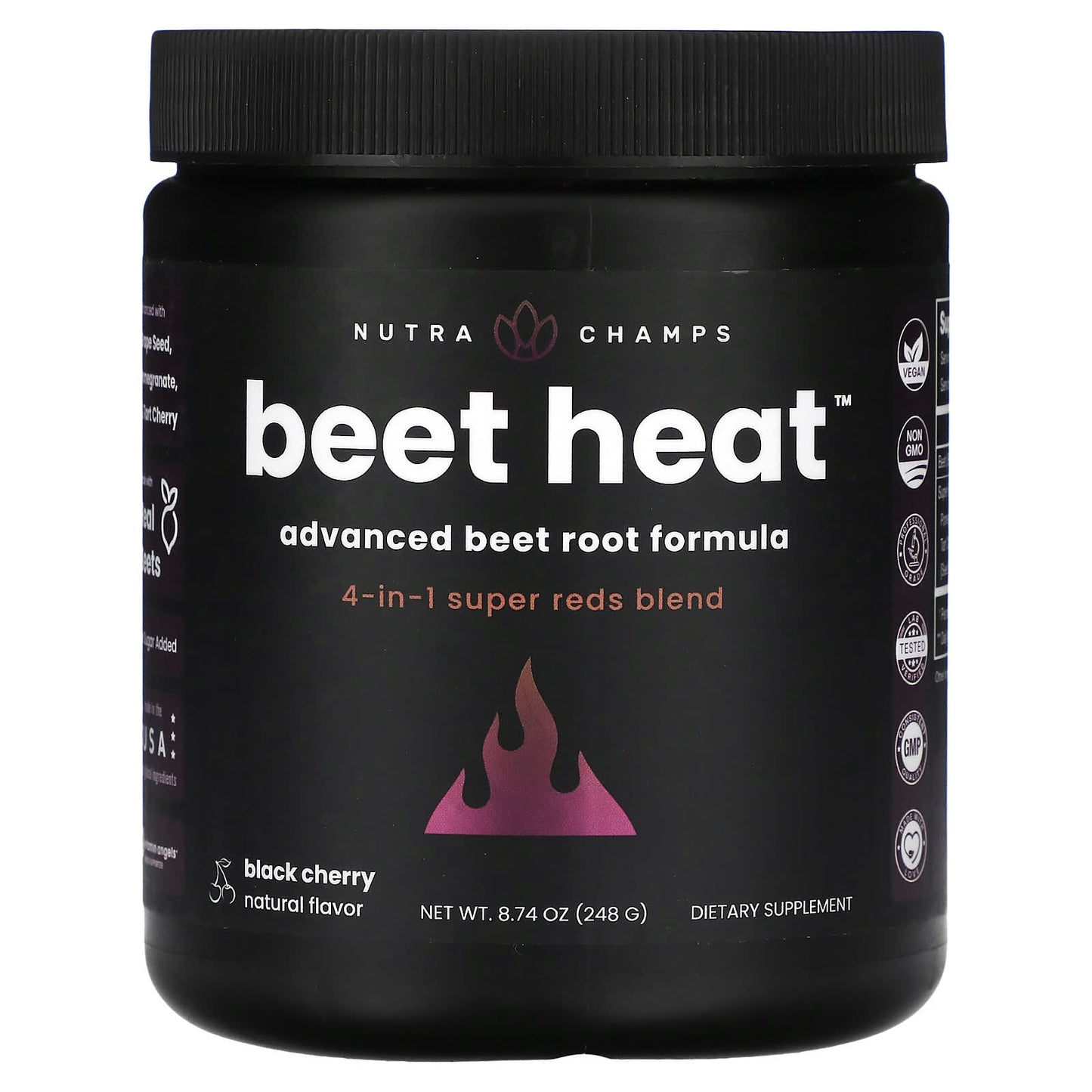 NutraChamps, Beet Heat, Black Cherry, 8.74 oz (248 g) - Image 1