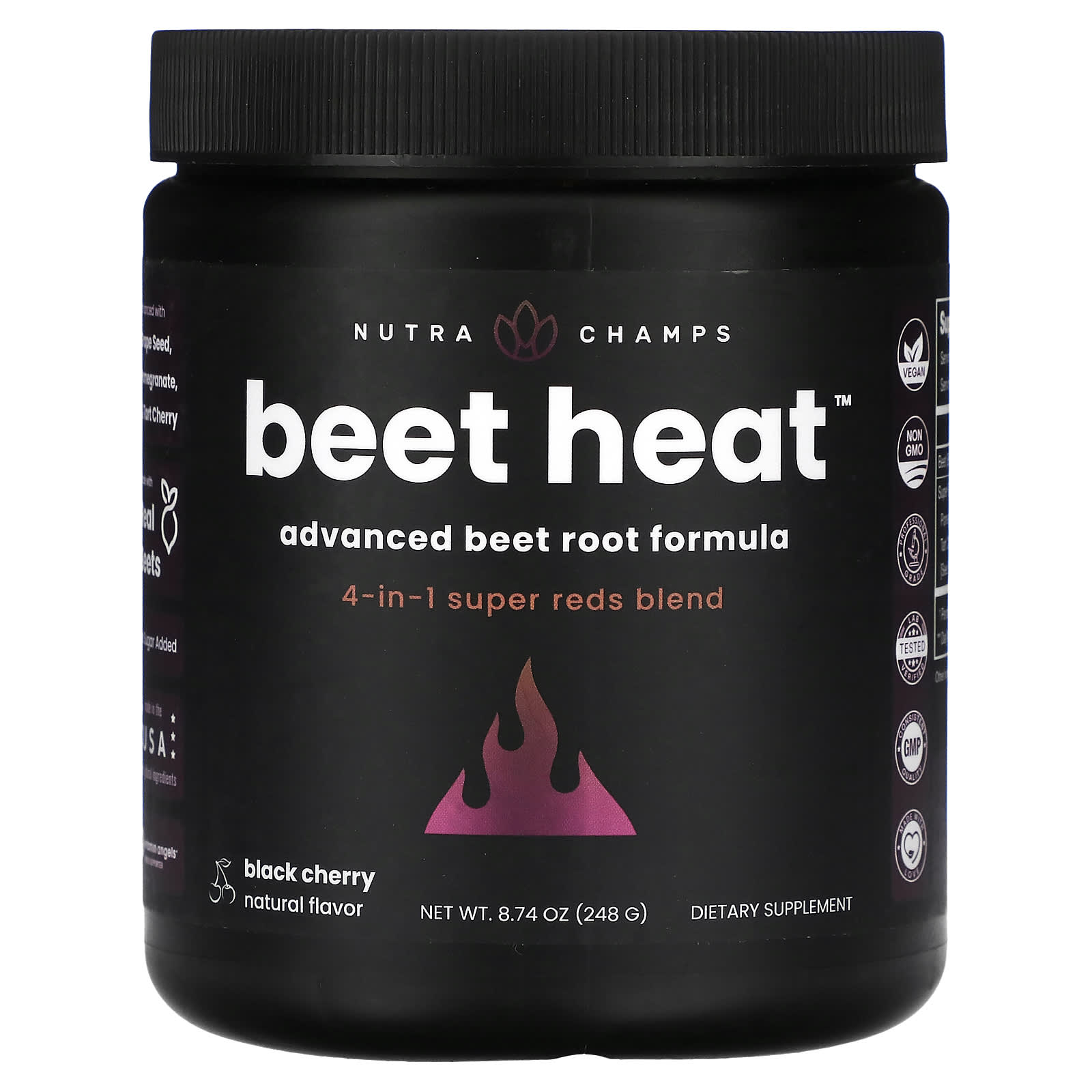NutraChamps, Beet Heat, Black Cherry, 8.74 oz (248 g) - Image 1