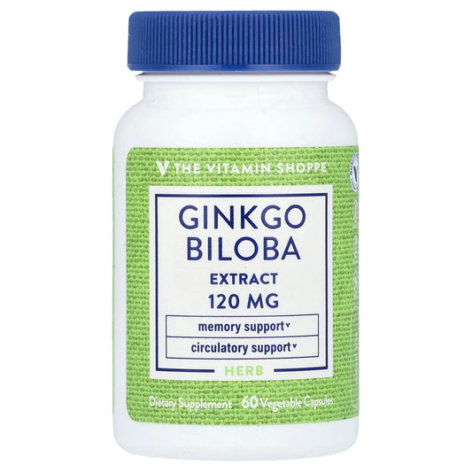 The Vitamin Shoppe, Ginkgo Biloba Extract, 120 mg , 60 Vegetable Capsules - Image 1