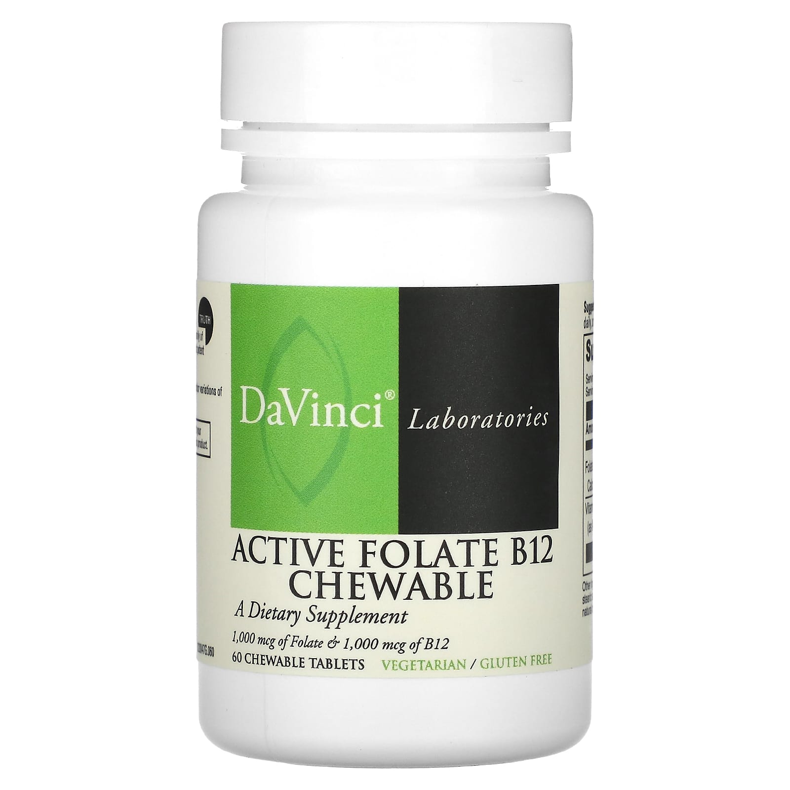 Active Folate B12 Chewable Supplement by DaVinci Laboratories - Image 1