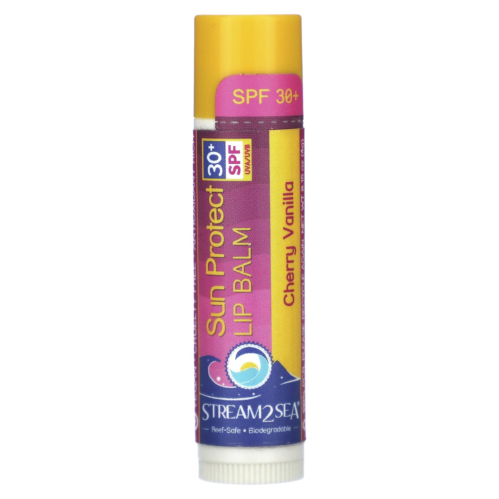 Stream2Sea, Sun Protect Lip Balm, SPF 30+, Cherry Vanilla, 0.15 oz (4 g) - Image 1