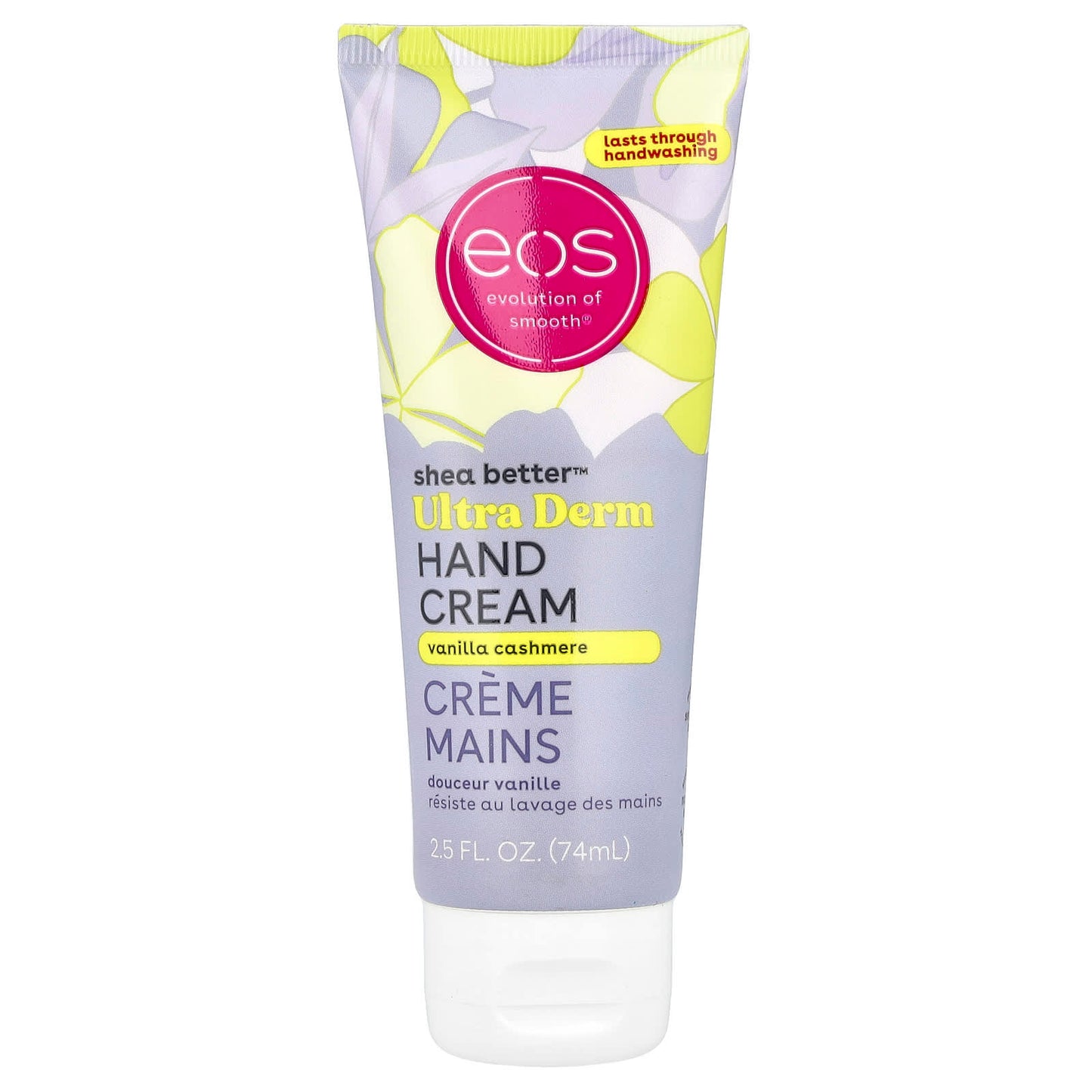 EOS Shea Better Ultra Derm Hand Cream, 24hr Hydration, Vanilla Cashmere, 2.5 fl oz - Image 1