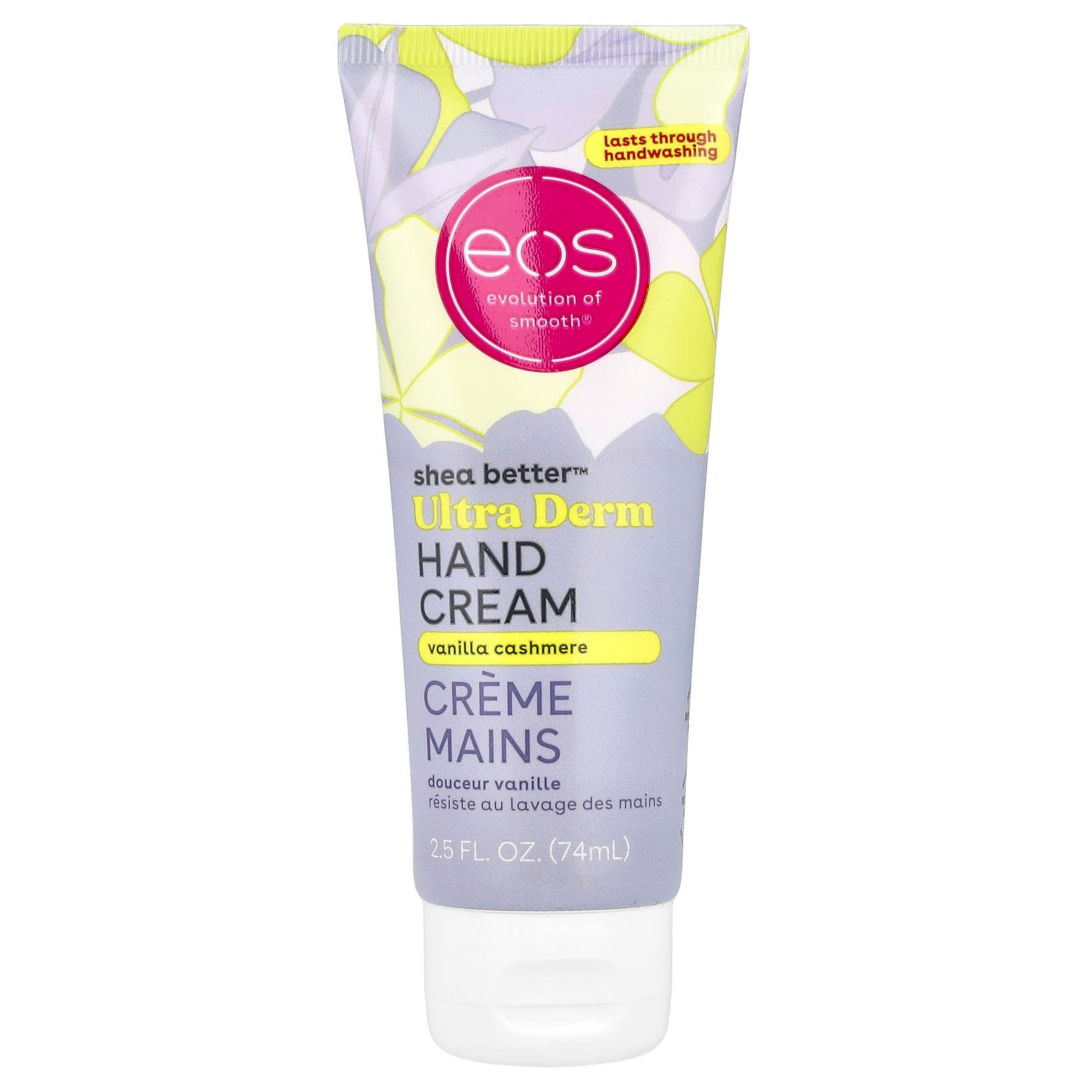 EOS Shea Better Ultra Derm Hand Cream, 24hr Hydration, Vanilla Cashmere, 2.5 fl oz - Image 1
