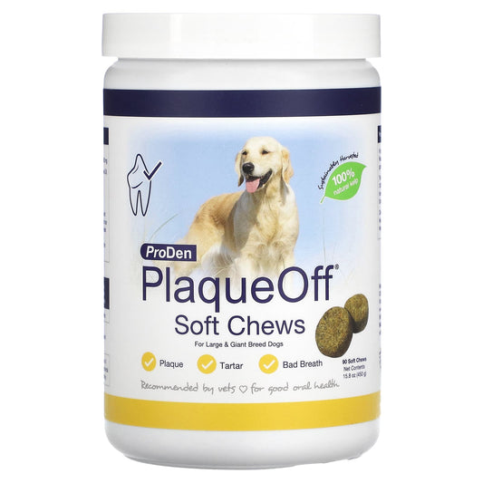 ProDen, PlaqueOff Soft Chews, For Large & Giant Breed Dogs, 90 Soft Chews, 15.8 oz (450 g) - Image 1