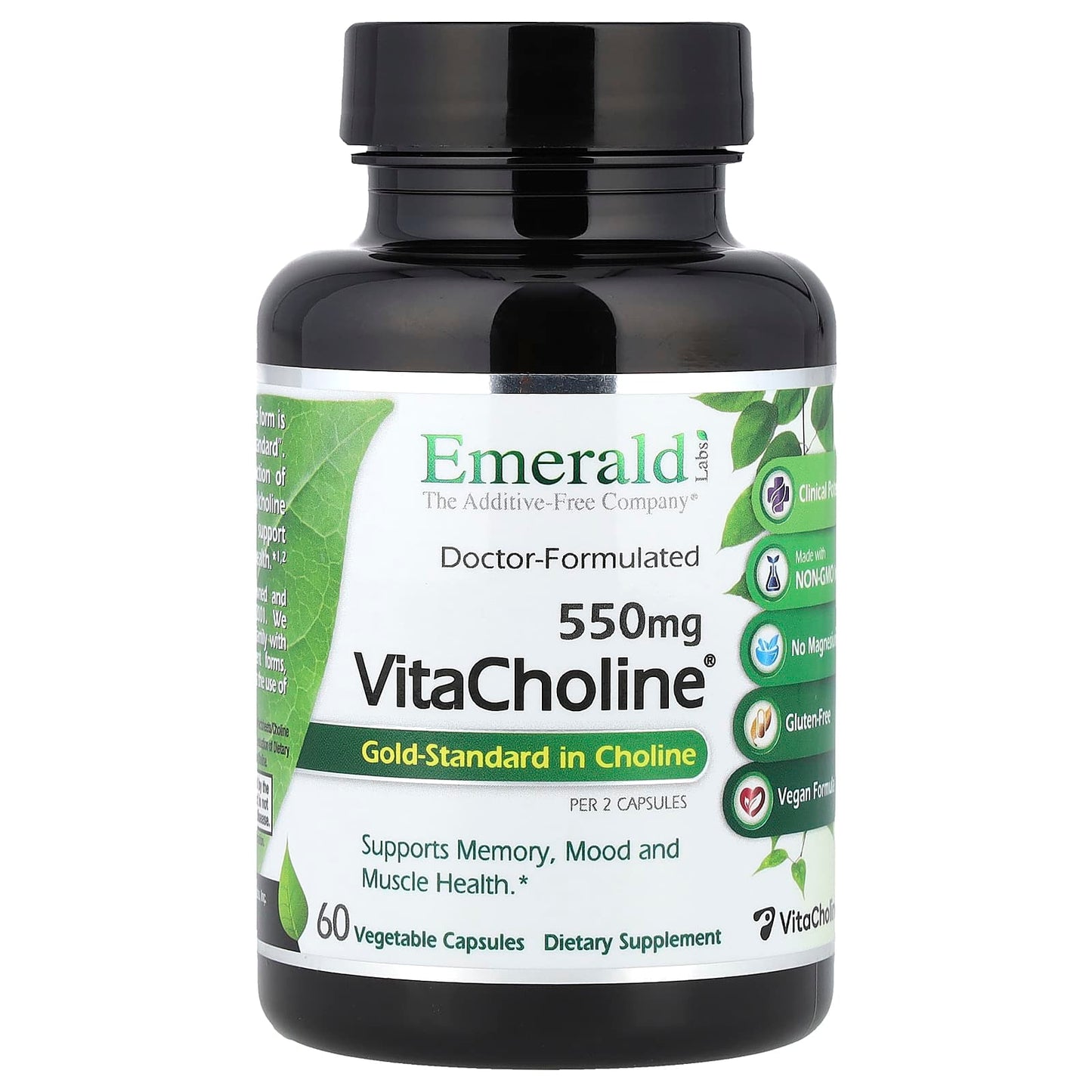 Emerald Laboratories VitaCholine 275mg Choline Supplement 60 Veg Capsules - Image 1