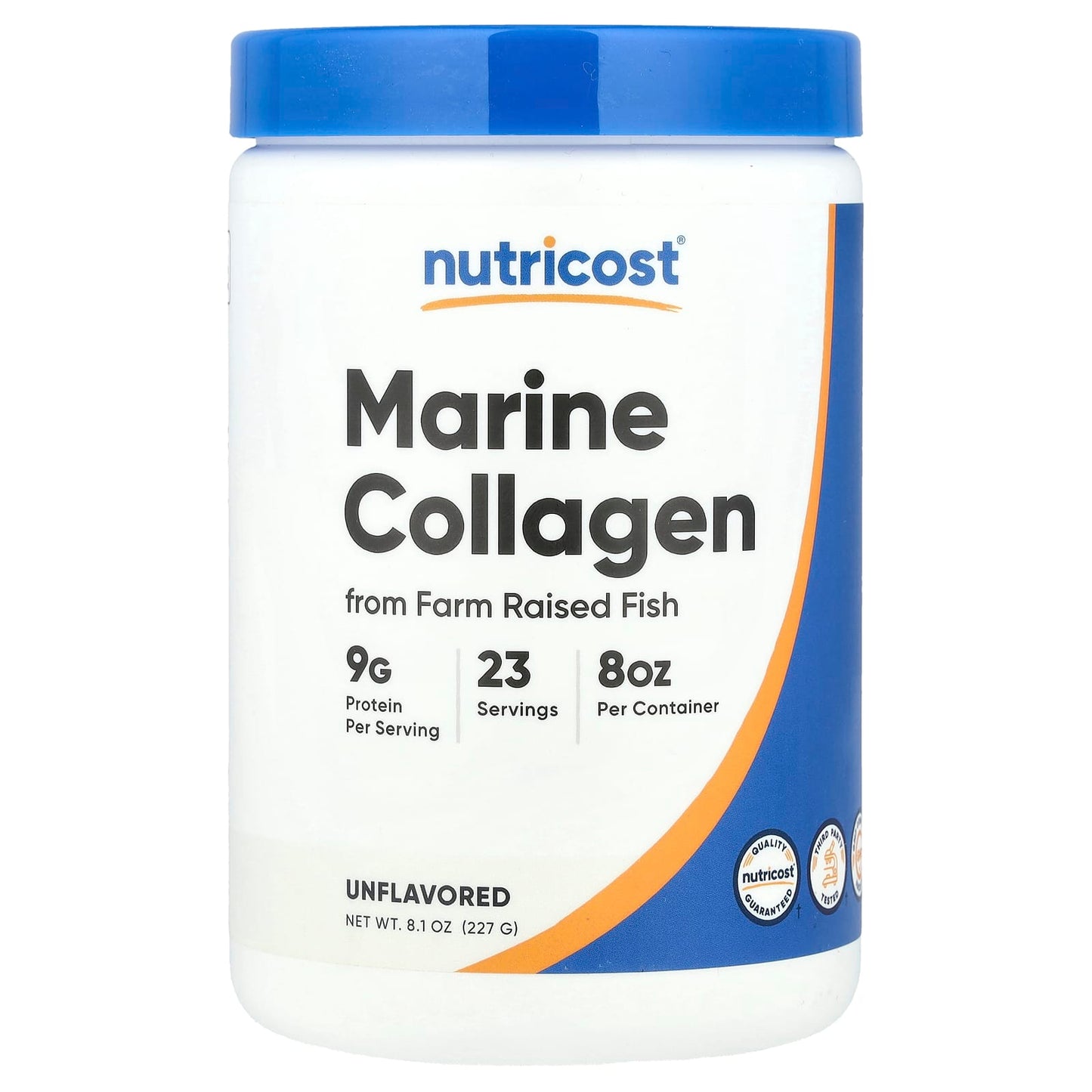 Nutricost, Marine Collagen From Farm Raised Fish, Unflavored, 8.1 oz (227 g) - Image 1
