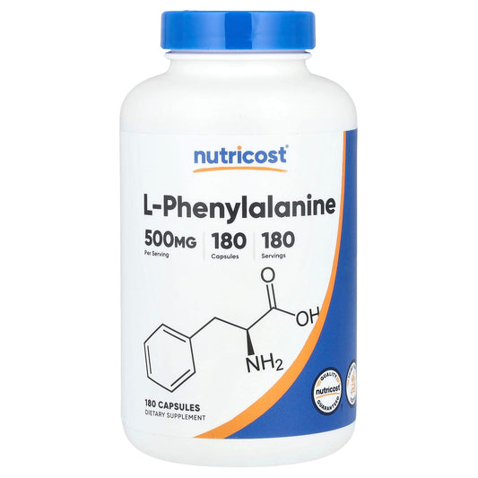 Nutricost, L-Phenylalanine, 500 mg, 180 Capsules - Image 1