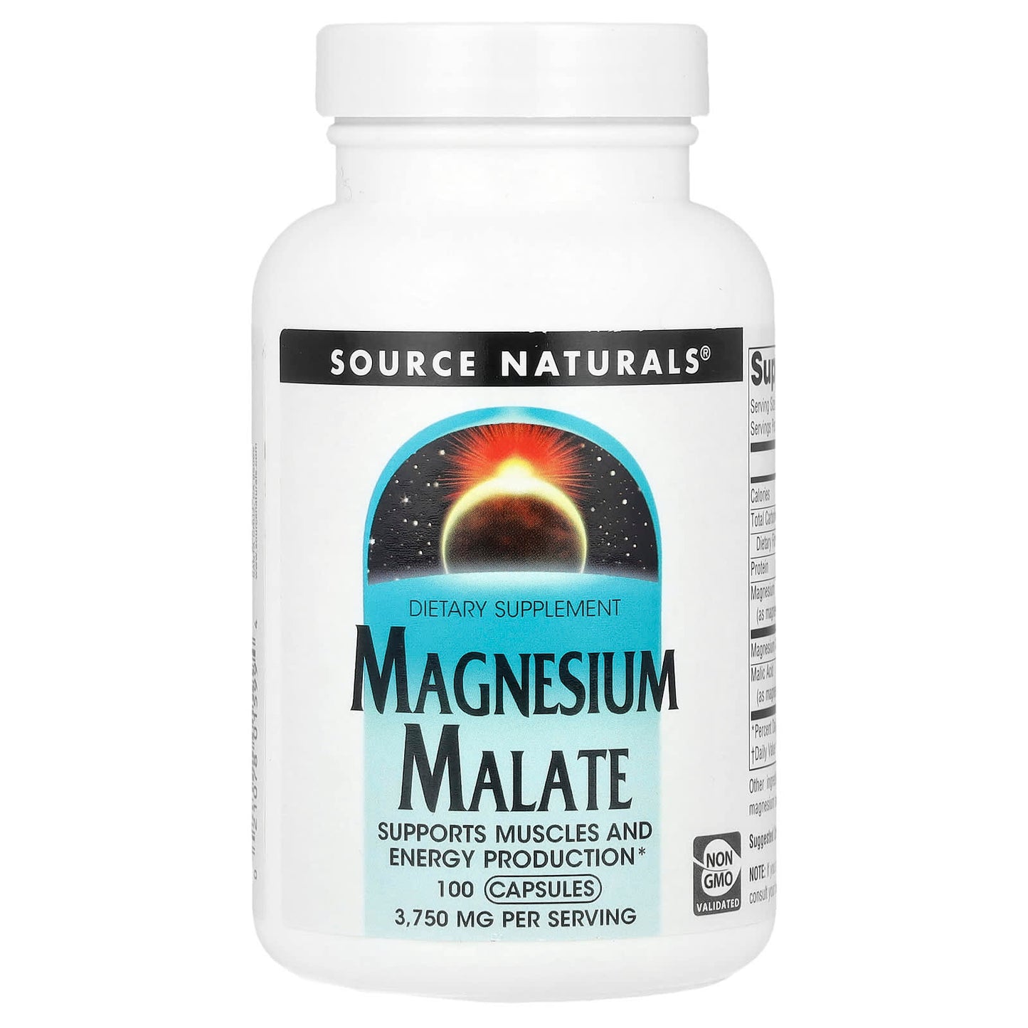 Source Naturals, Magnesium Malate, 100 Capsules - Image 1