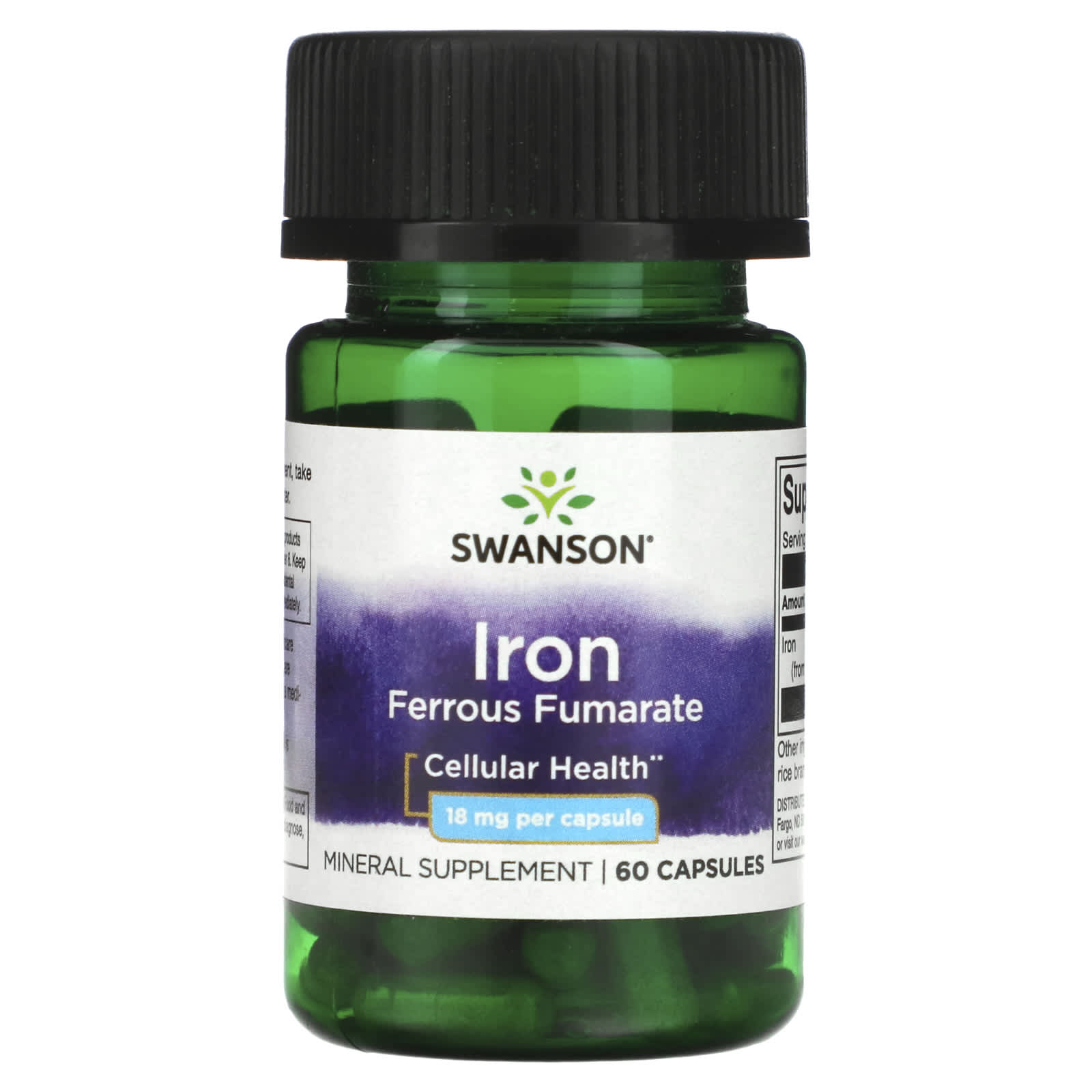 Swanson, Iron Ferrous Fumarate, 18 mg, 60 Capsules - Image 1