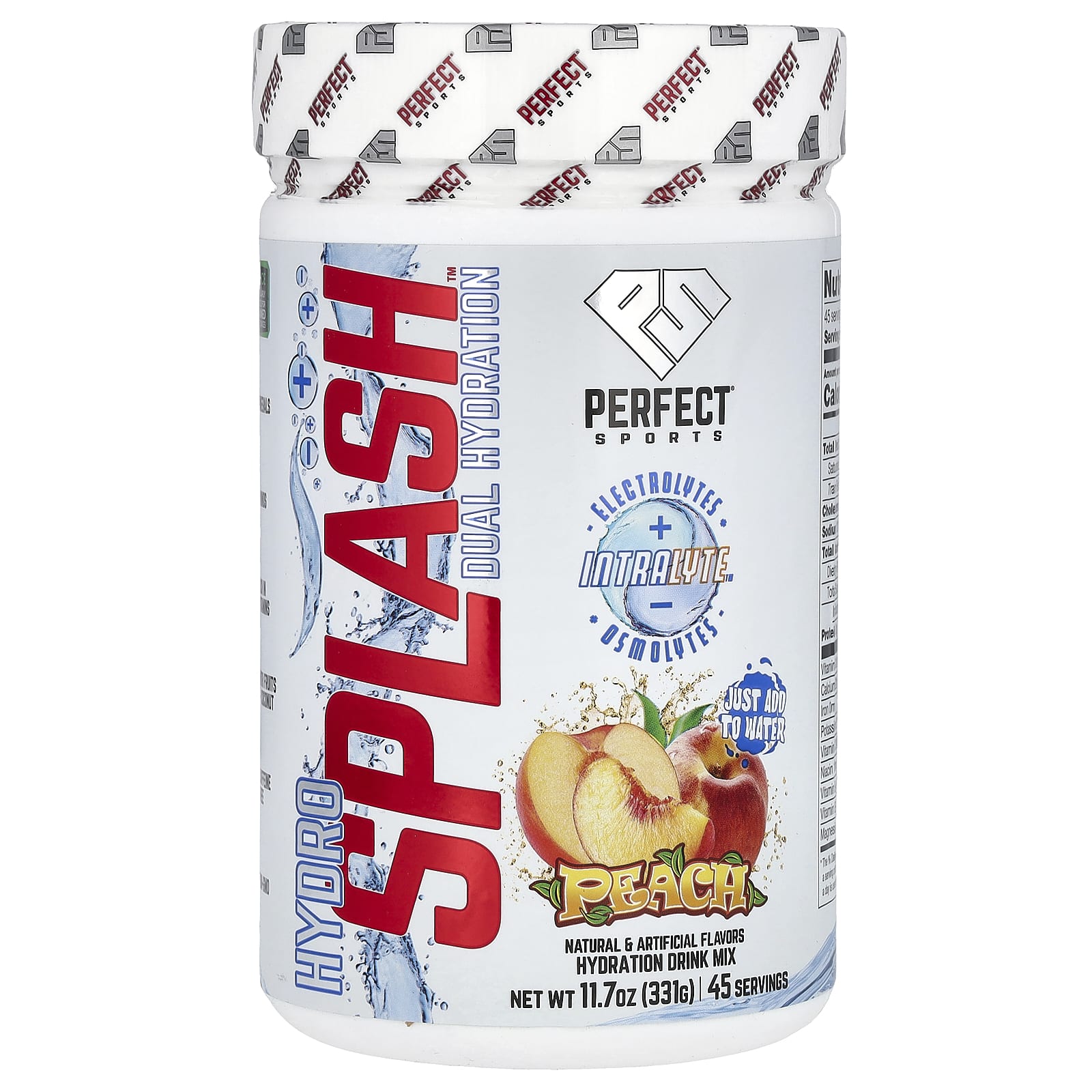 PERFECT Sports, Hydro Splash, Dual Hydration, Peach, 11.7 oz (331 g) - Image 1