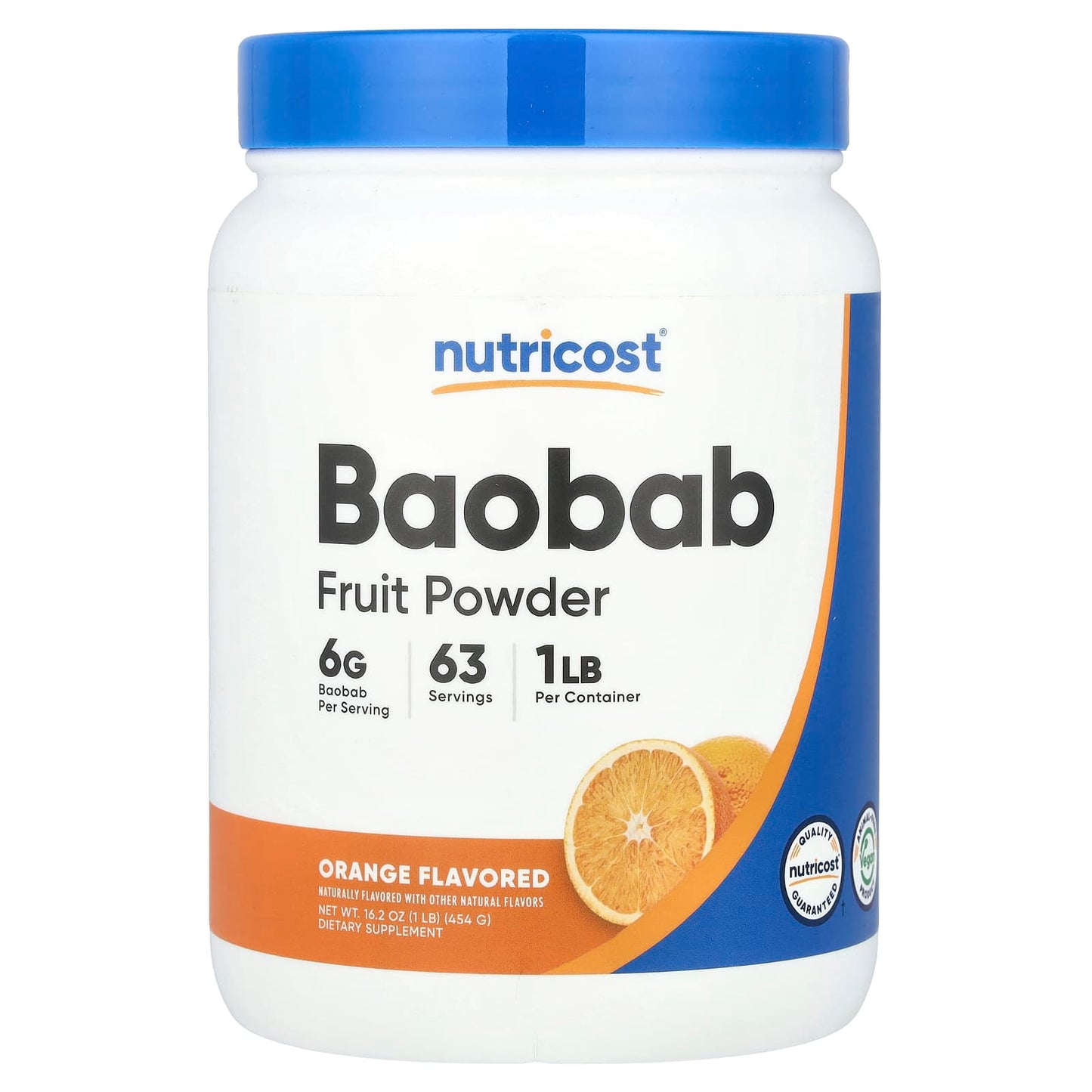 Nutricost, Baobab Fruit Powder, Orange, 1 lb (454 g) - Image 1