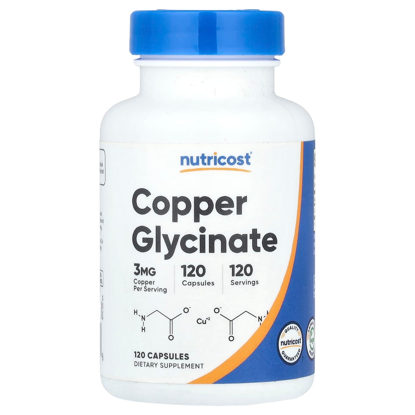 Nutricost, Copper Glycinate, 3 mg, 120 Capsules - Image 1