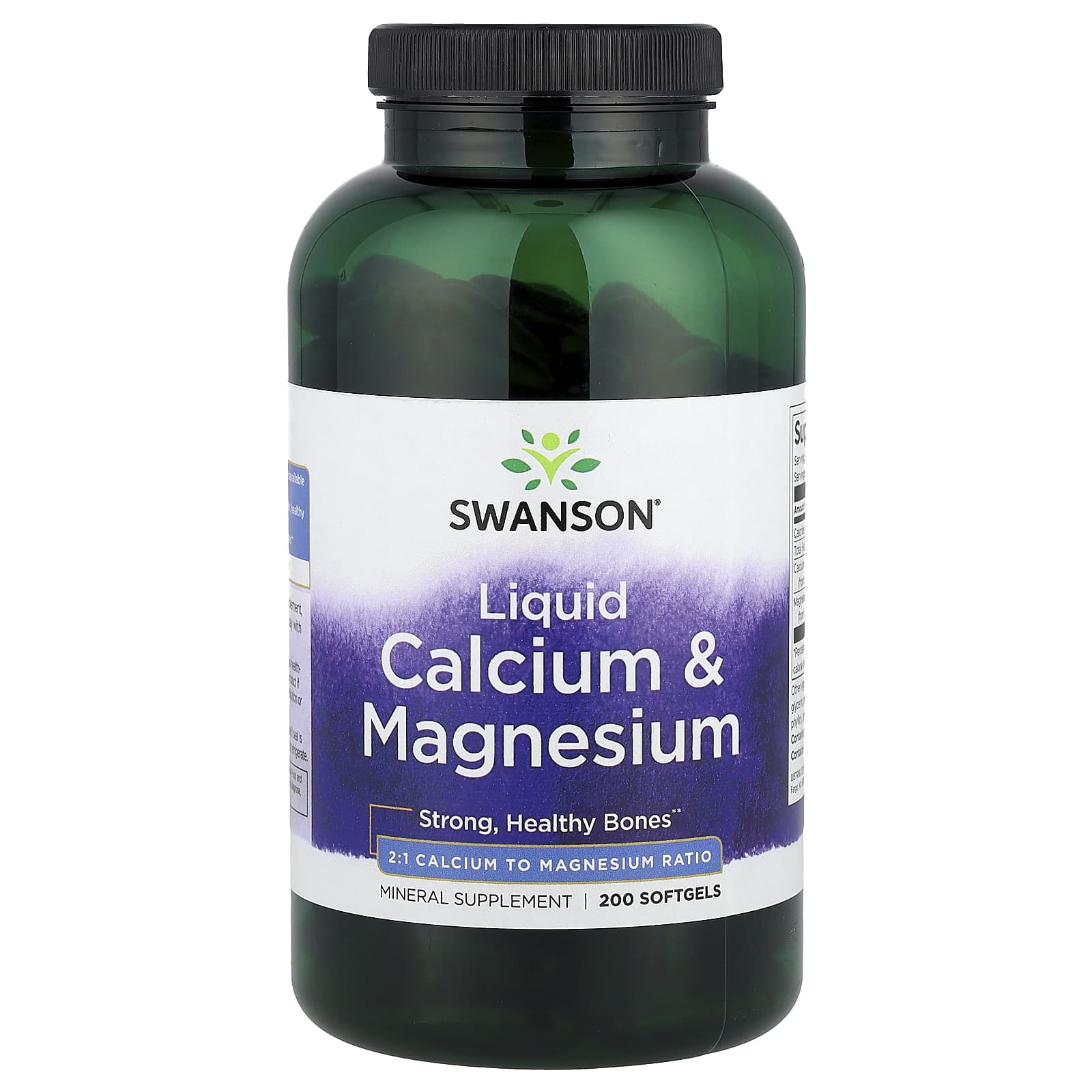 Swanson, Liquid Calcium & Magnesium , 200 Softgels - Image 1