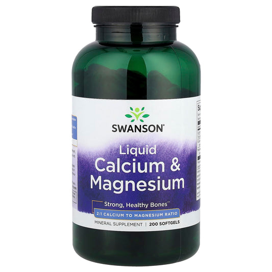 Swanson, Liquid Calcium & Magnesium , 200 Softgels - Image 1