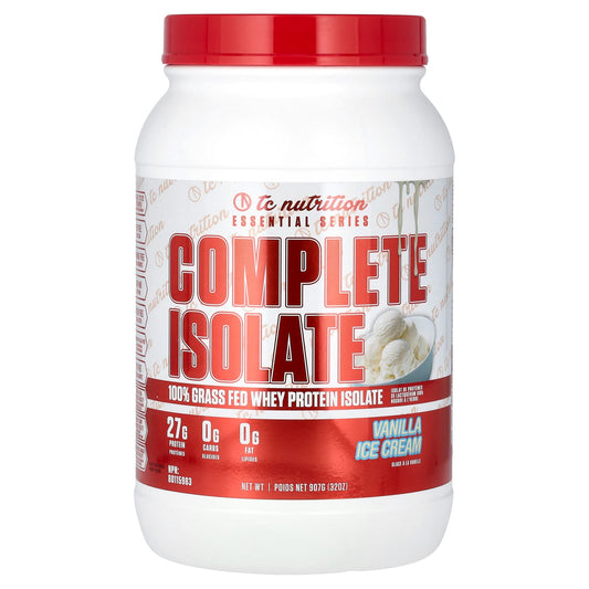 TC Nutrition, Essential Series, Complete Isolate, Vanilla Ice Cream, 32 oz (907 g) - Image 1