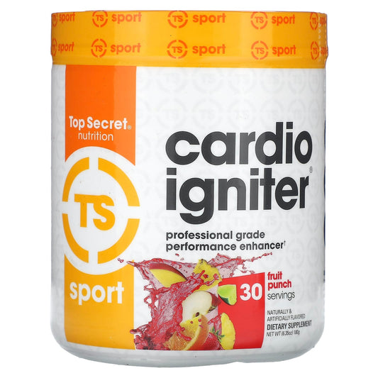Top Secret Nutrition, Sport, Cardio Igniter, Professional Grade Performance Enhancer, Fruit Punch, 6.35 oz (180 g) - Image 1