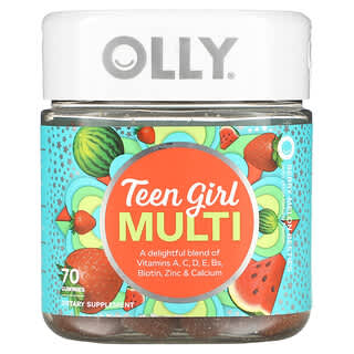 OLLY Teen Girl Multi Berry Melon Besties 70 Gummies Dietary Supplement