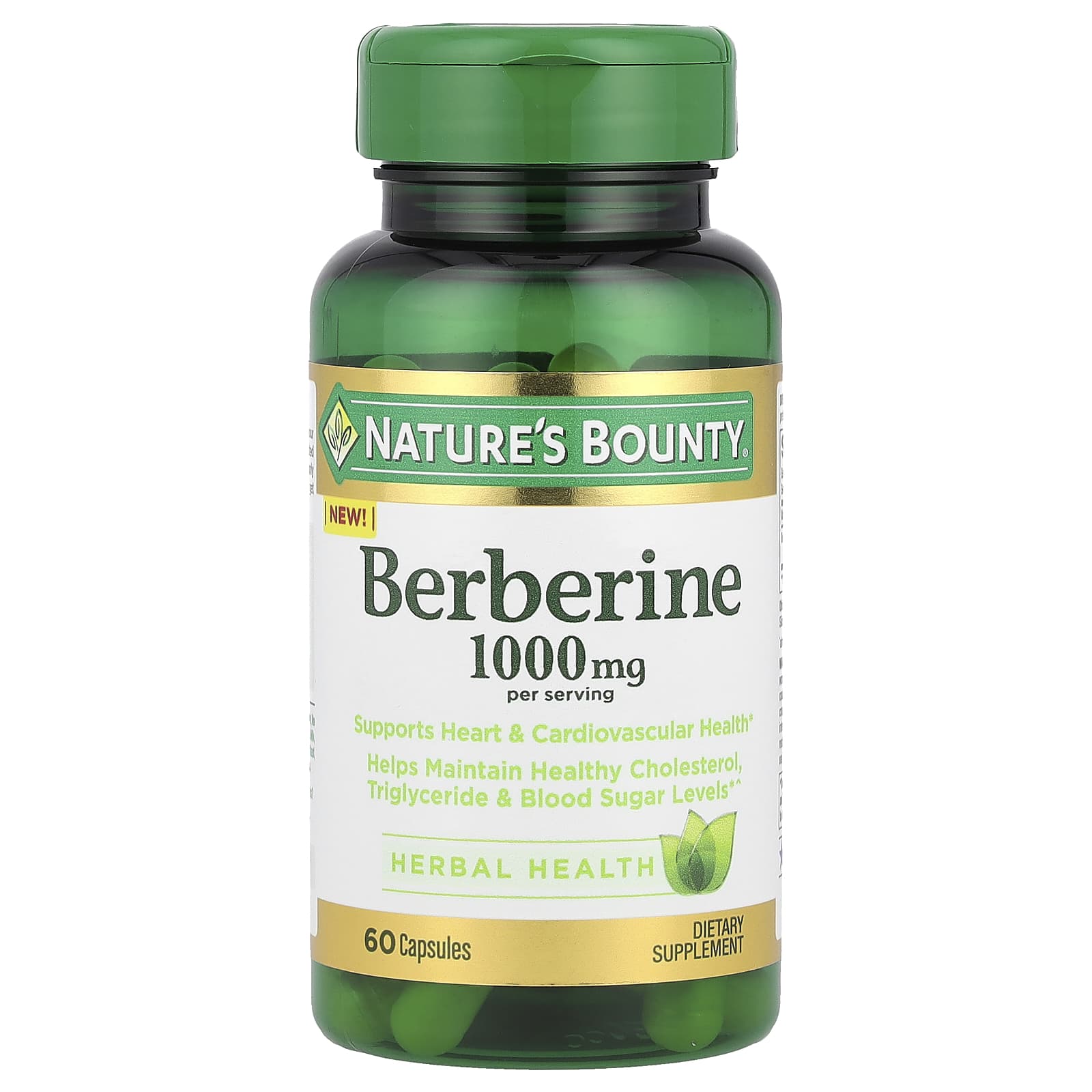 Nature's Bounty, Berberine, 60 Capsules (500 mg per Capsule) - Image 1