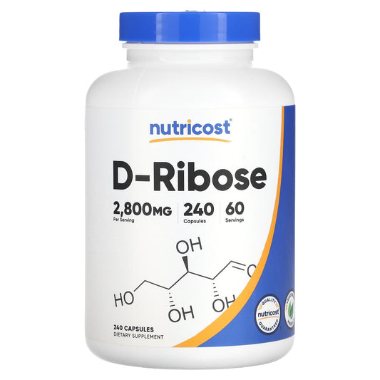 Nutricost, D-Ribose, 240 Capsules (700 mg per Capsule) - Image 1