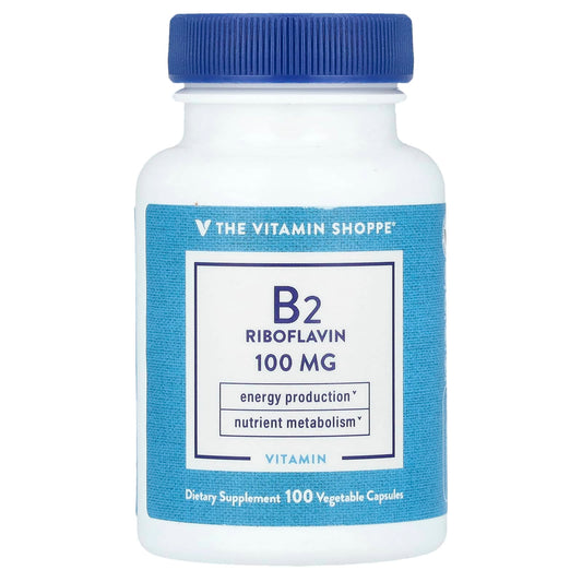 The Vitamin Shoppe, Vitamin B2 Riboflavin, 100 mg, 100 Vegetable Capsules - Image 1