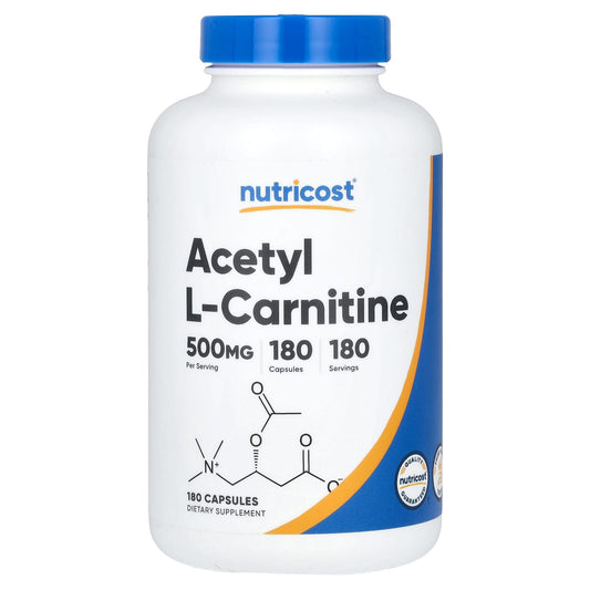 Nutricost, Acetyl L-Carnitine, 500 mg , 180 Capsules - Image 1